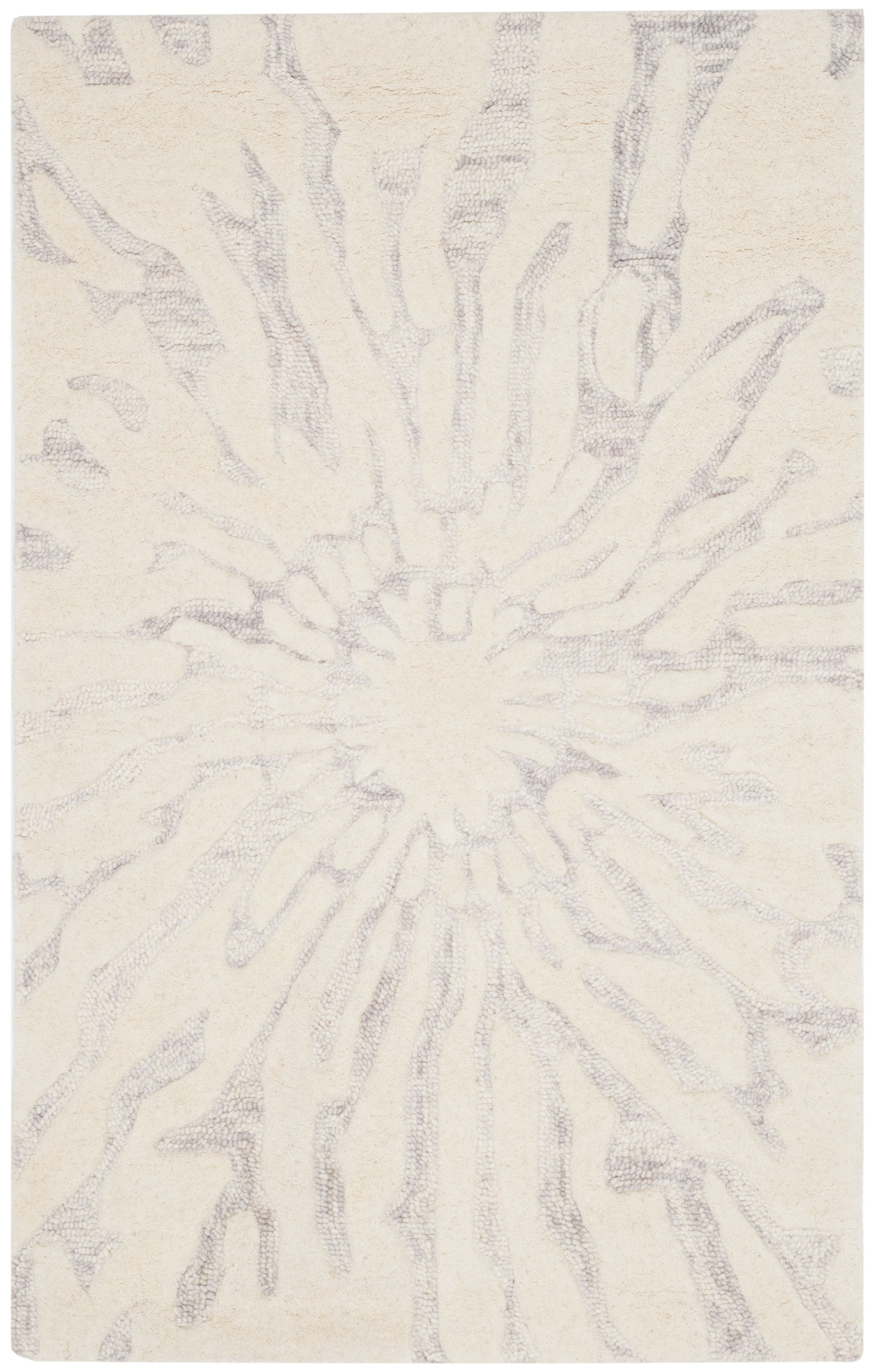 Bella BEL129 Hand Tufted Accent Rug - Silver/Ivory - 2'6"x4' - Safavieh.