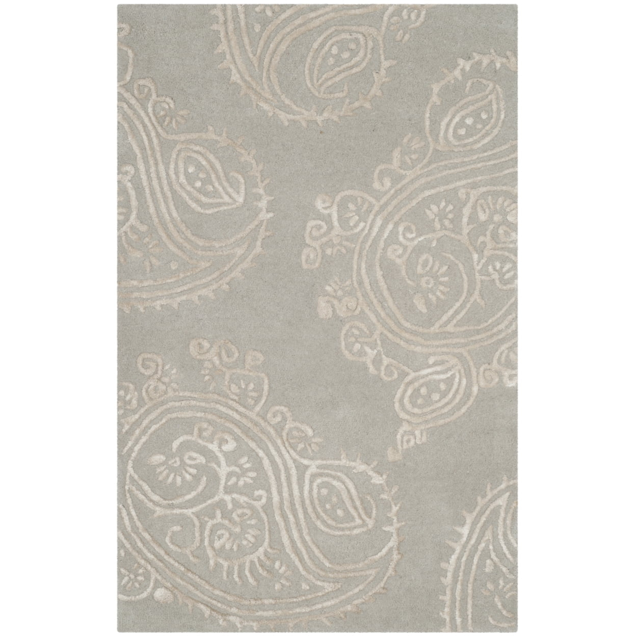 Bella BEL153 Hand Tufted Accent Rug - Silver/Beige - 2'6"x4' - Safavieh.