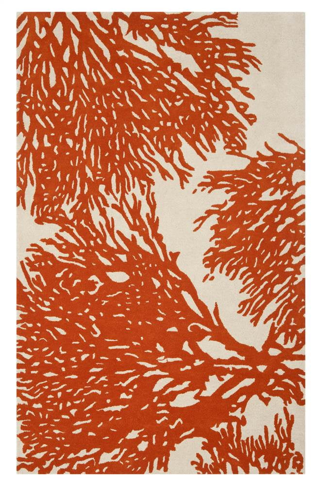 SAFAVIEH Bella Pascal Floral Coral Wool Area Rug, Beige/Terracotta, 4' x 6'