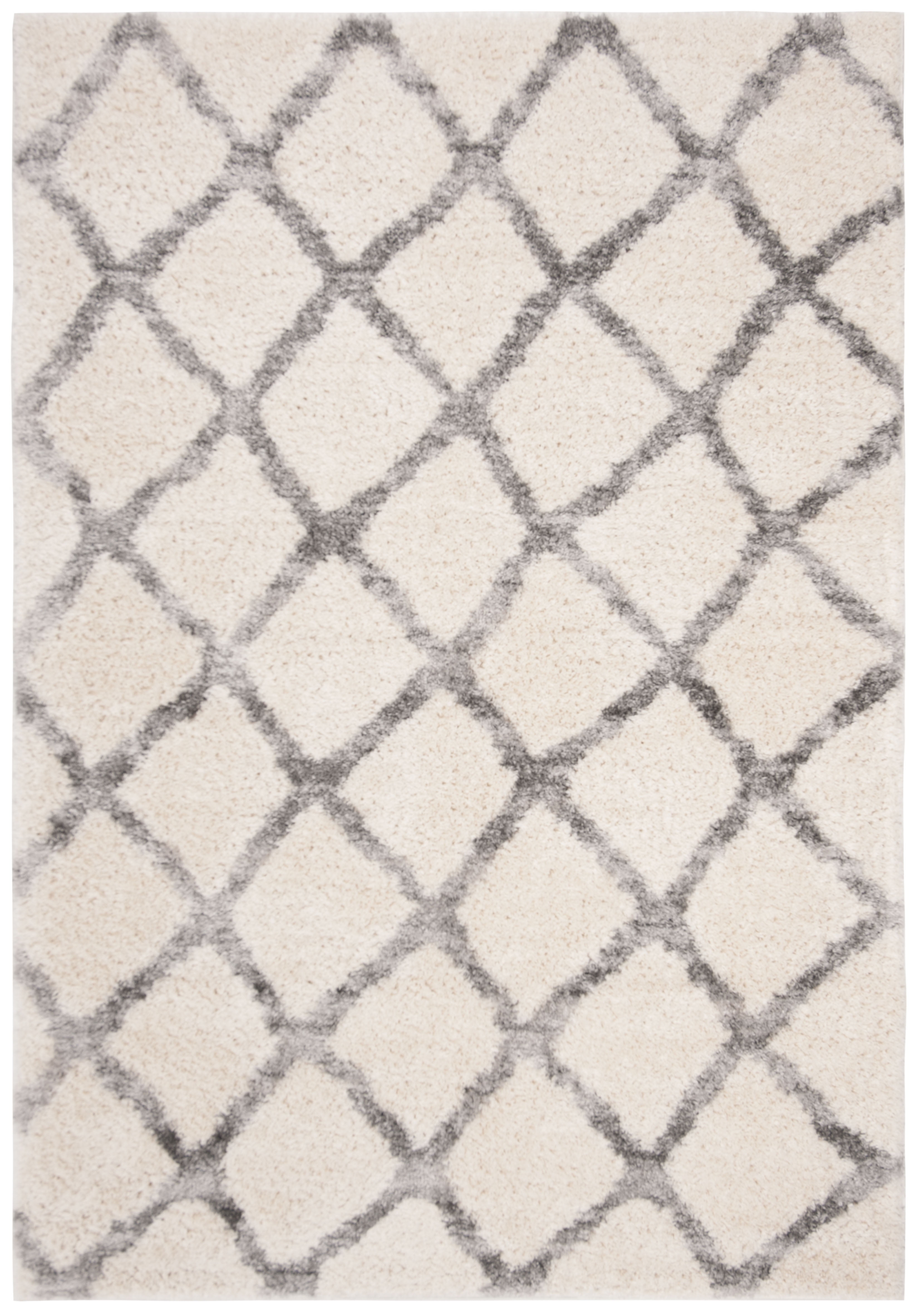 Berber Shag 200 BER215 Power Loomed Indoor Accent Rug - Ivory/Grey - 3'3"x5'3" - Safavieh