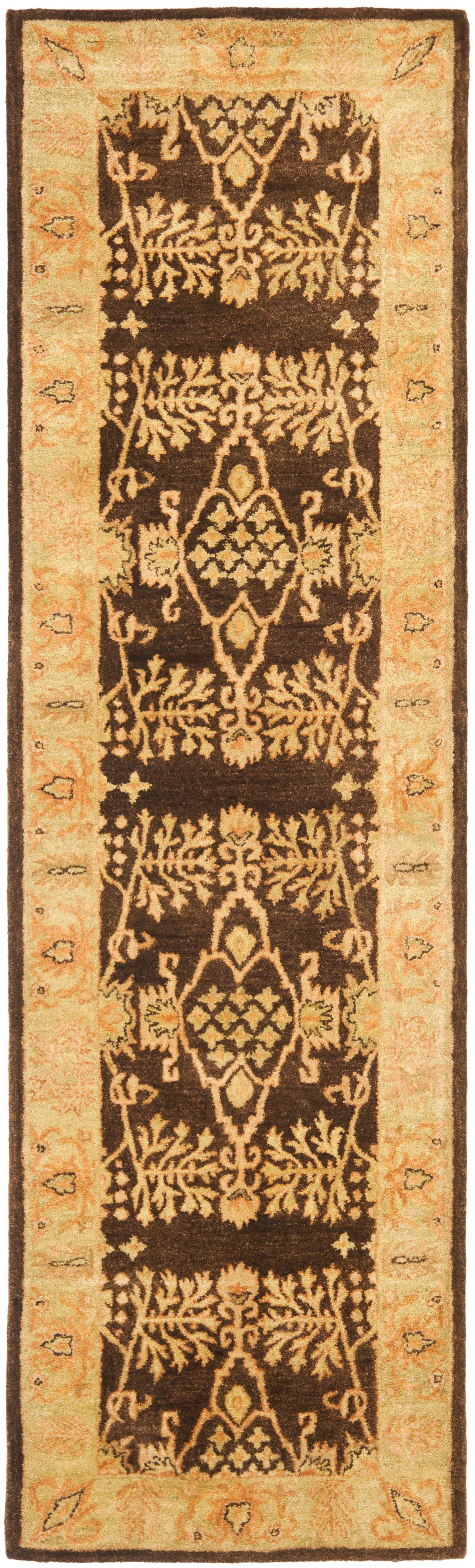 SAFAVIEH Bergama Tarah Oriental Wool Runner Rug, Brown/Green, 2'3" x 10'