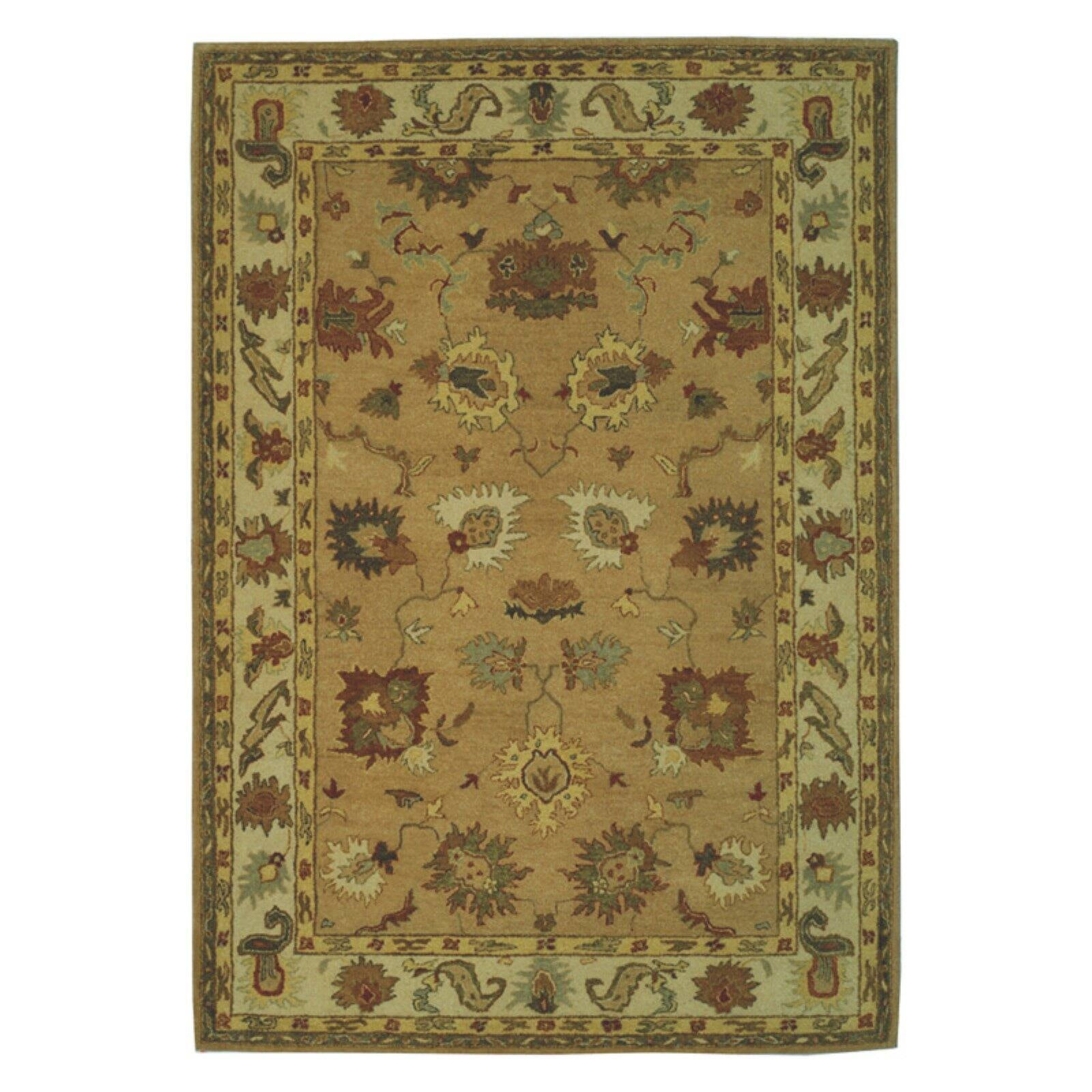 SAFAVIEH Bergama Bradford Traditional Wool Area Rug, Taupe/Ivory, 5' x 8'