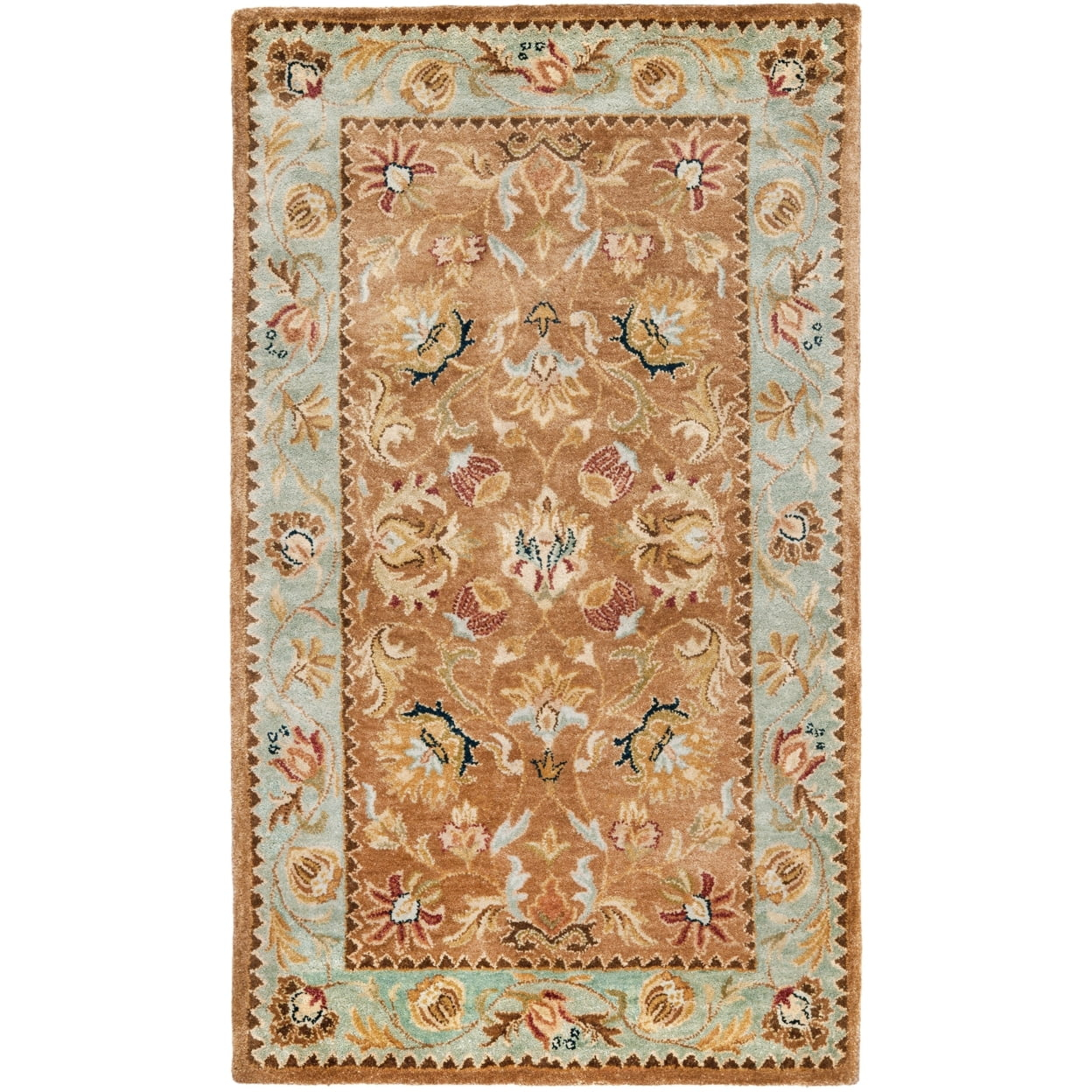 SAFAVIEH Bergama Michayla Traditional Wool Area Rug, Brown/Blue, 3' x 5'