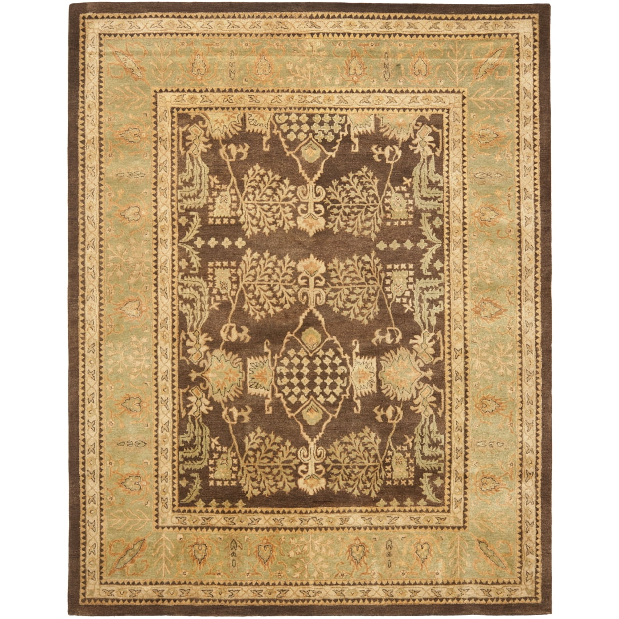 SAFAVIEH Bergama Tarah Oriental Wool Area Rug, Brown/Green, 2' x 3'