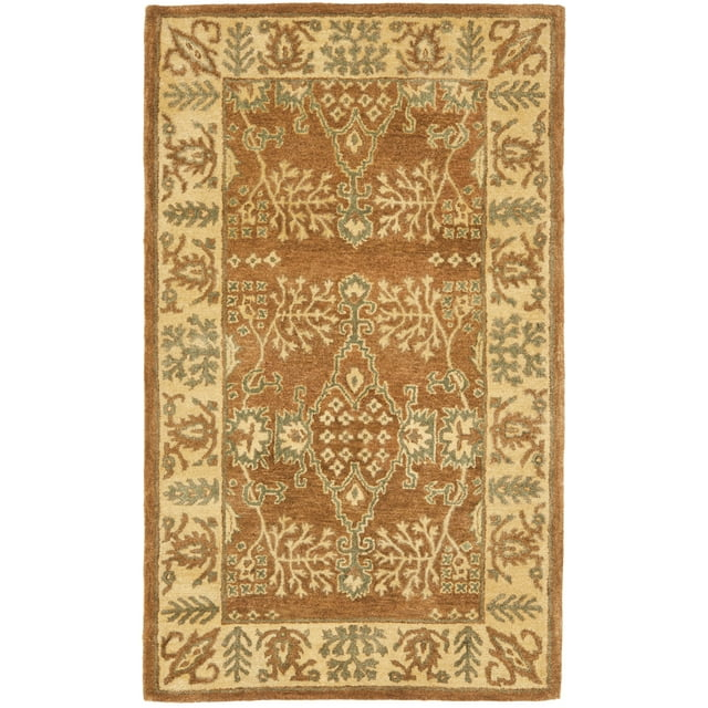 SAFAVIEH Bergama Tarah Oriental Wool Area Rug, Light Brown/Beige, 2' x 3'