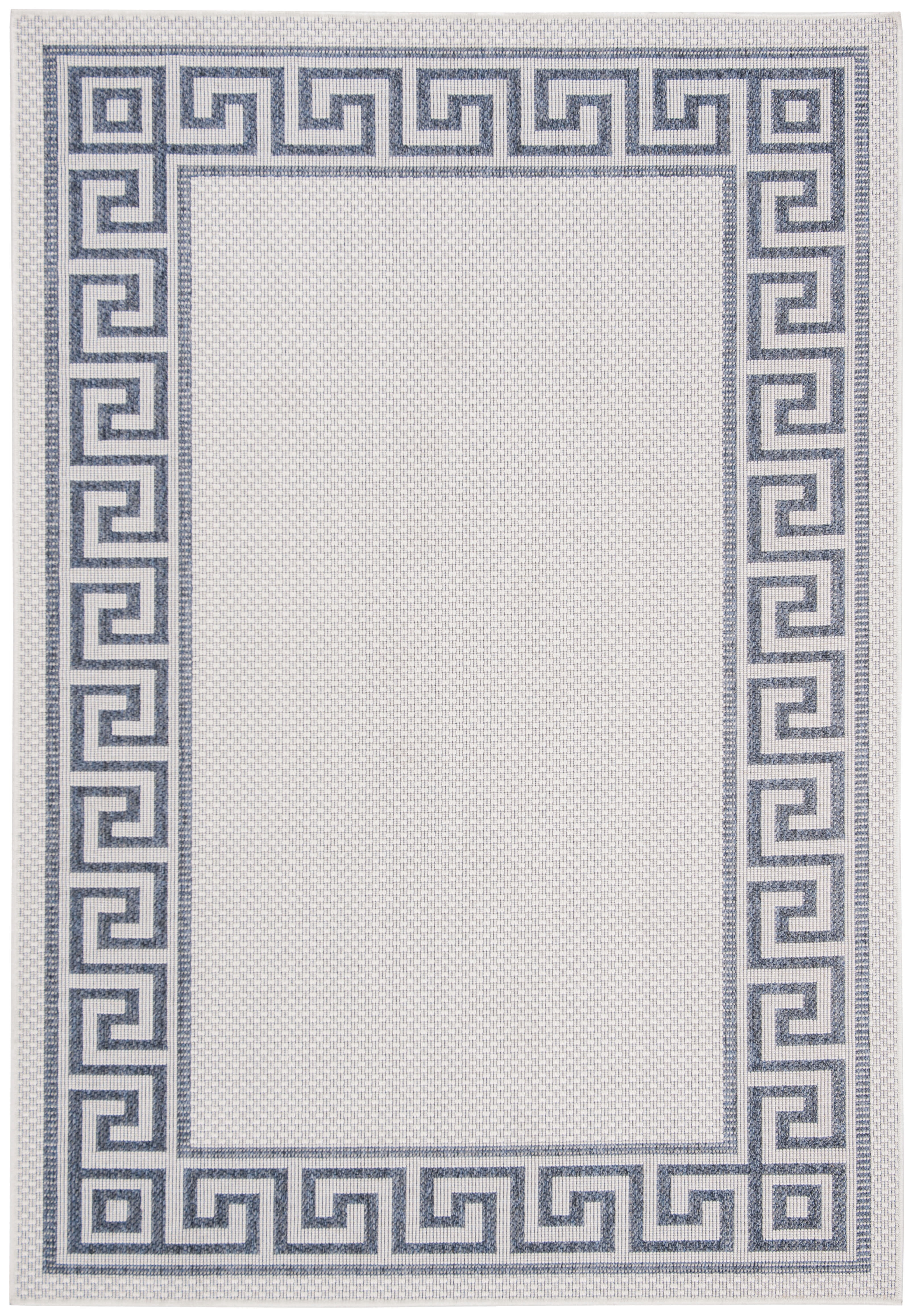 Bermuda BMU820 Power Loomed Indoor/Outdoor Area Rug - Ivory/Blue - 6'7"x9'2" - Safavieh.