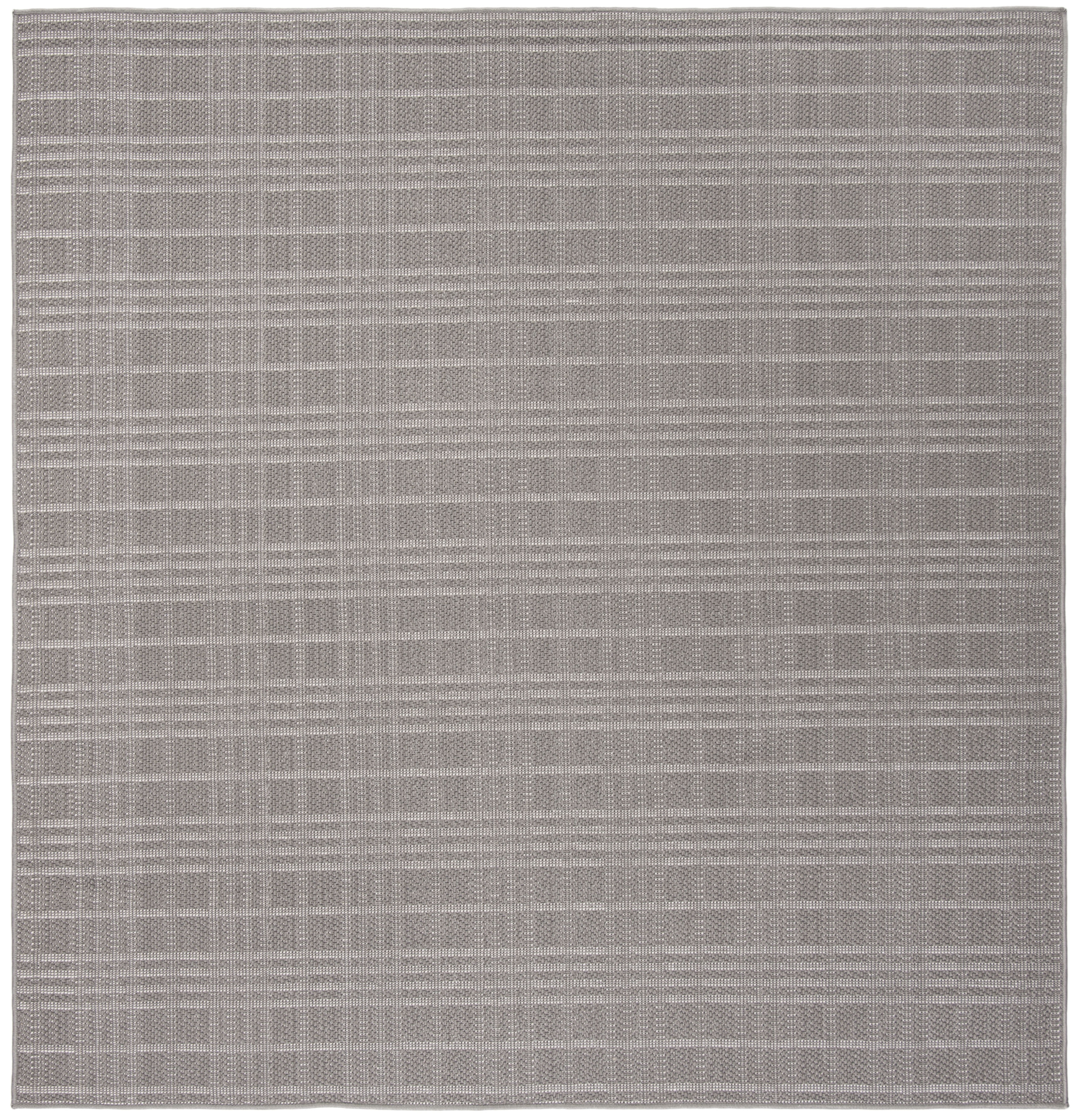 SAFAVIEH Bermuda Lavern Geometric Machine Washable Indoor/Outdoor Area Rug, Grey, 5'3" x 5'3" Square