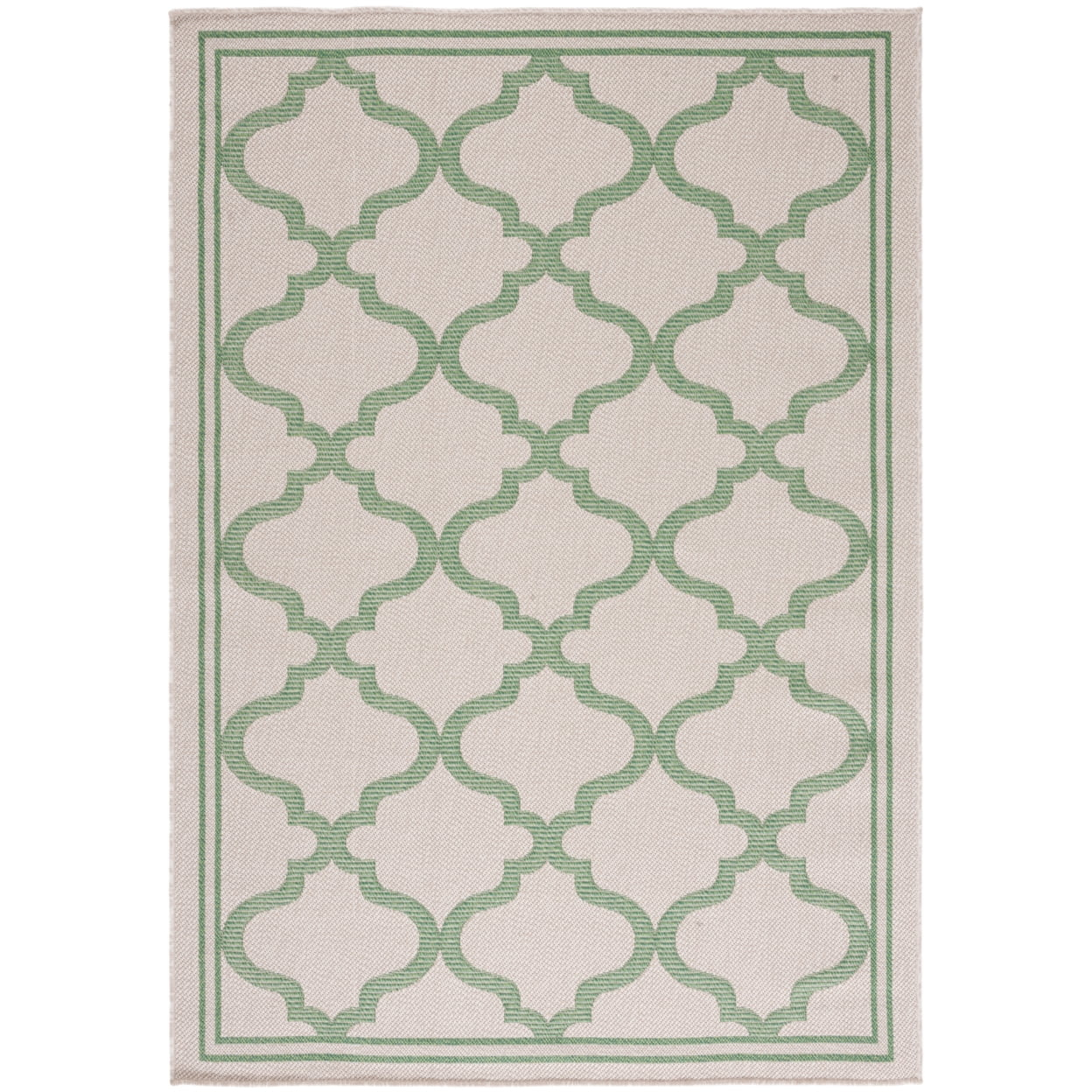 SAFAVIEH Bermuda Tamaya Geometric Machine Washable Indoor/Outdoor Area Rug, Beige/Green, 3' x 5'