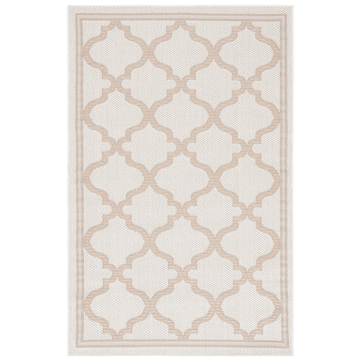SAFAVIEH Bermuda Tamaya Geometric Machine Washable Indoor/Outdoor Area Rug, Ivory/Beige, 3' x 5'