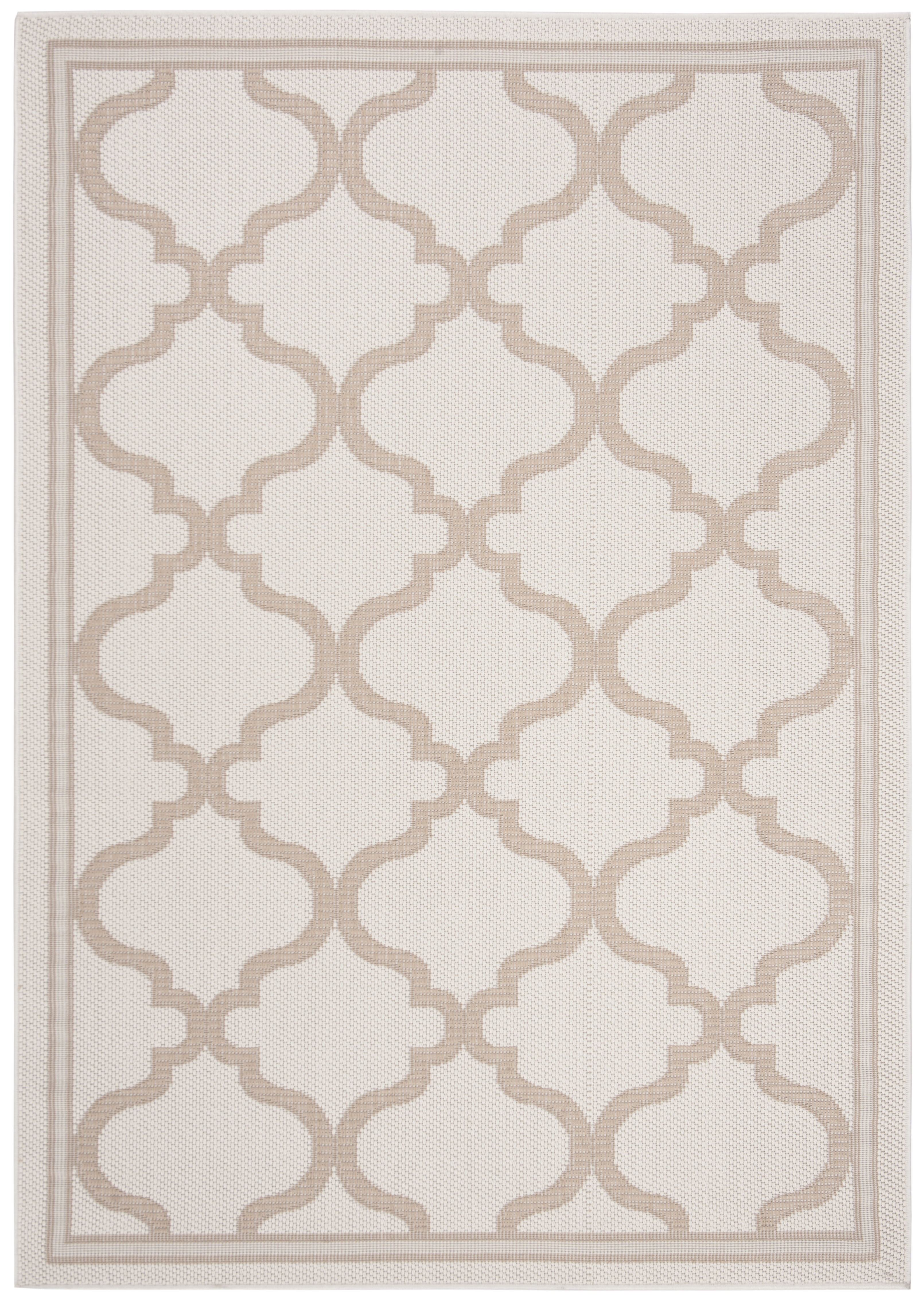 SAFAVIEH Bermuda Tamaya Geometric Machine Washable Indoor/Outdoor Area Rug, Ivory/Beige, 8' x 10'