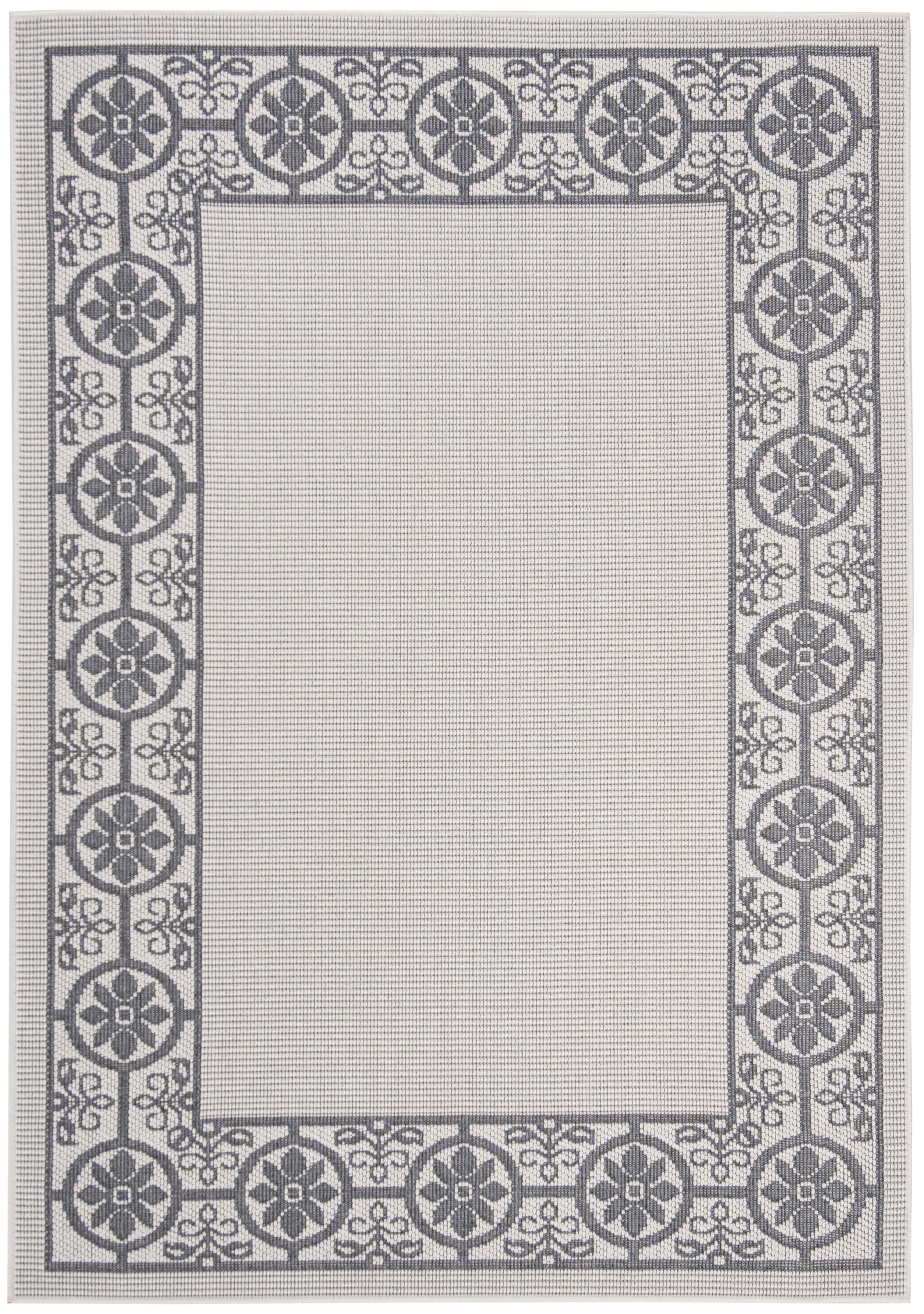 Bermuda BMU815 Power Loomed Indoor/Outdoor Machine Washable Area Rug - Ivory/Charcoal - 8'x10' - Safavieh