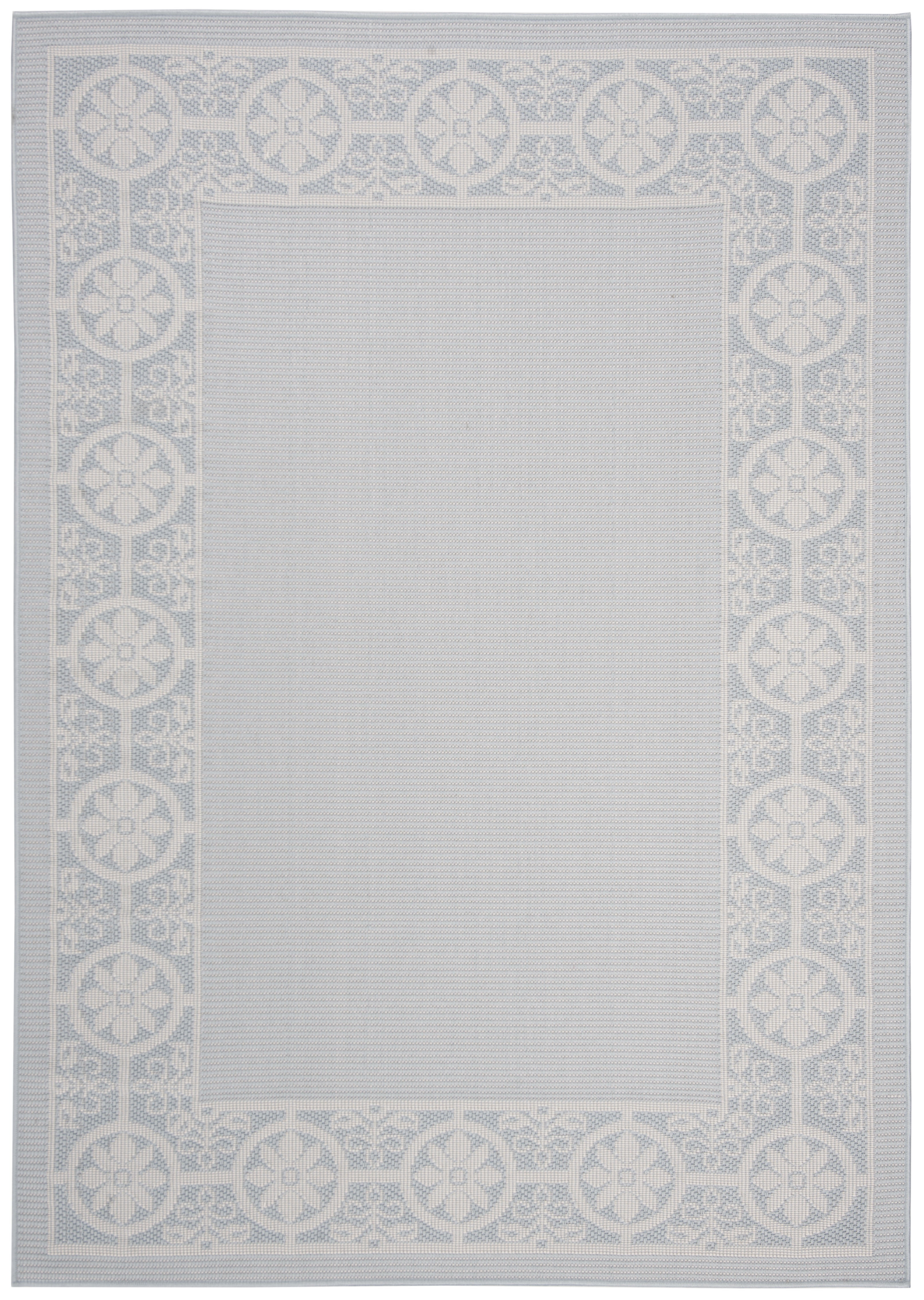 SAFAVIEH Bermuda Patton Floral Machine Washable Indoor/Outdoor Area Rug, Light Blue/Ivory, 8' x 10'