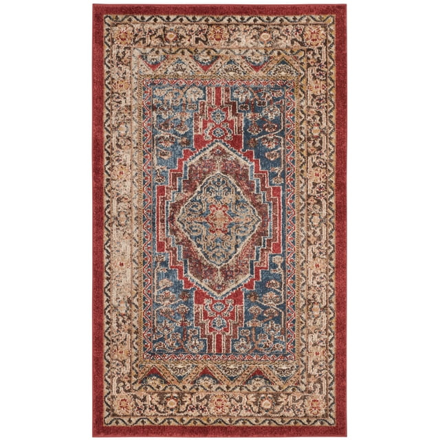 SAFAVIEH Bijar Kagan Traditional Area Rug, Royal/Brown, 3' x 5'