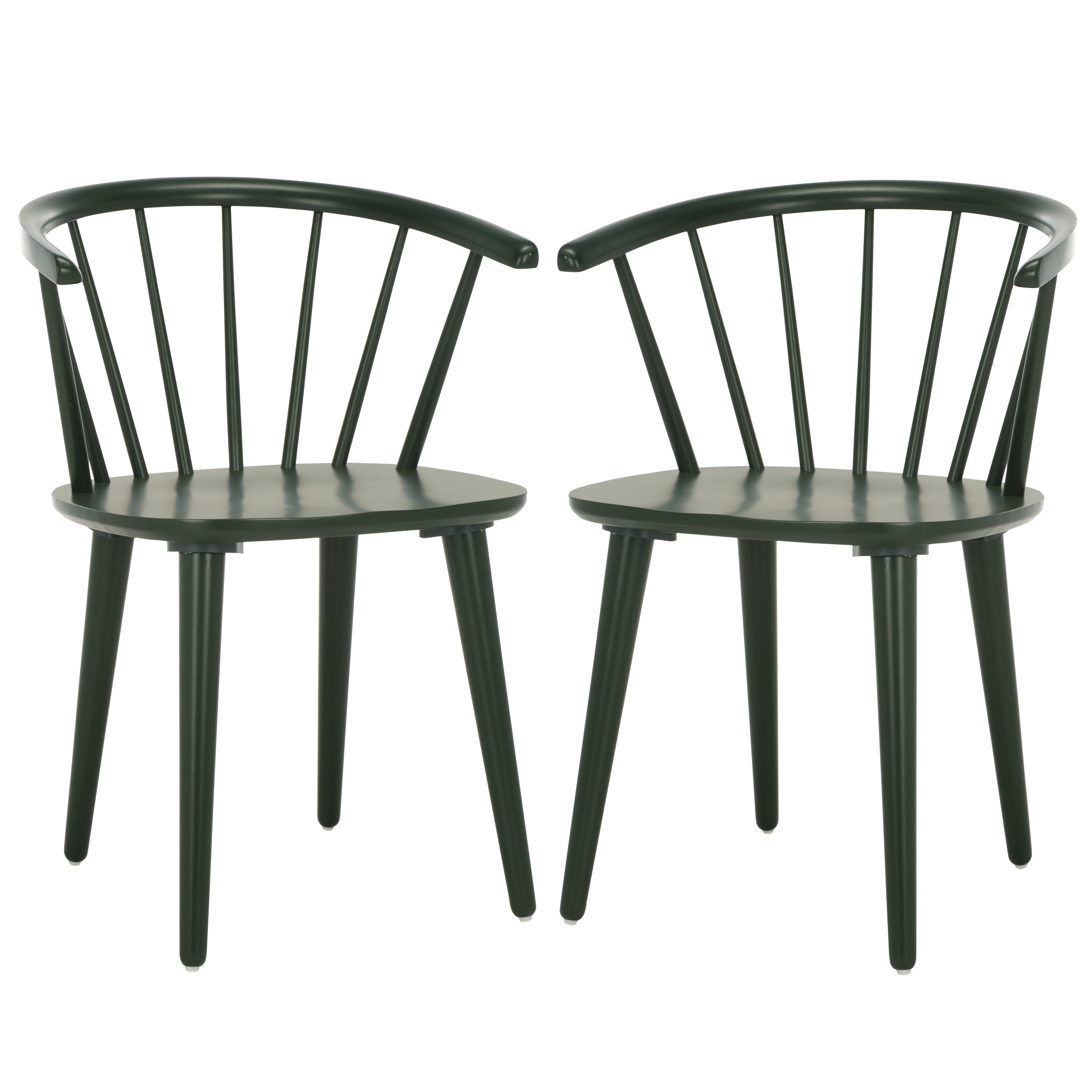 SAFAVIEH Blanchard Contemporary Wood Solid Dining Bistro Chair, Garden Green (Set of 2)