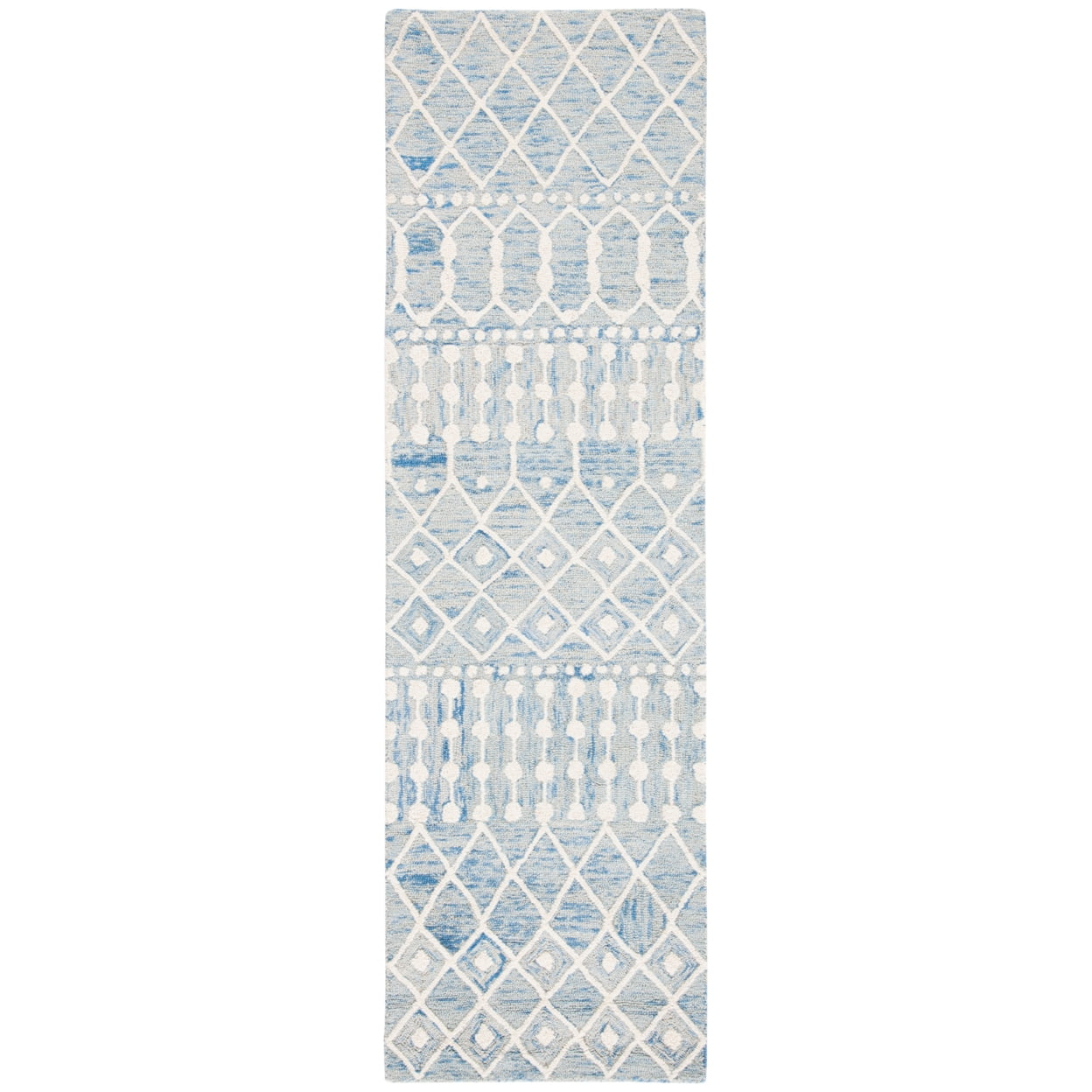 Blossom BLM115 Hand Tufted Runner Rug - Blue/Ivory - 2'3"x10' - Safavieh.