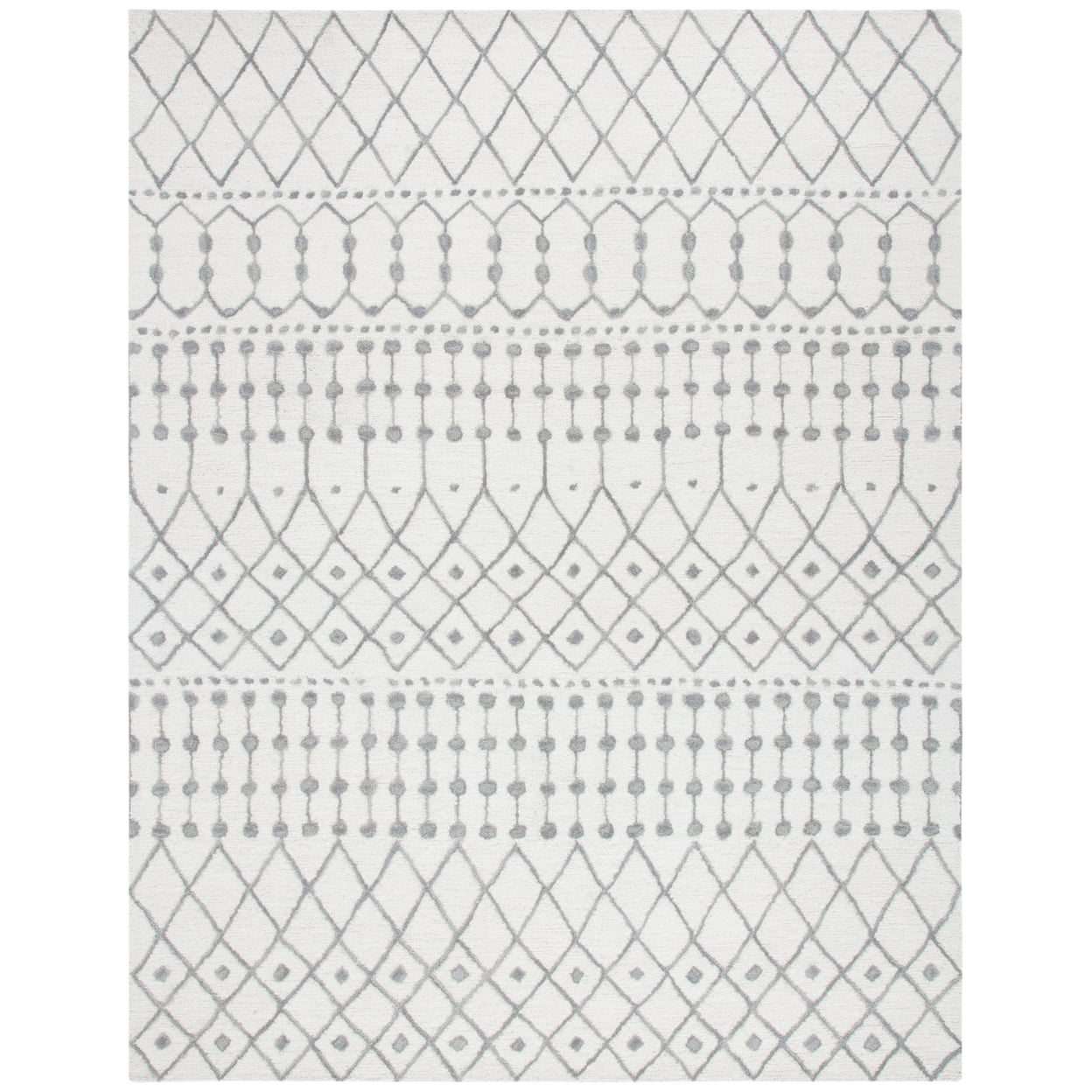SAFAVIEH Blossom Aspen Geometric Wool Area Rug, Ivory/Grey, 10' x 14'