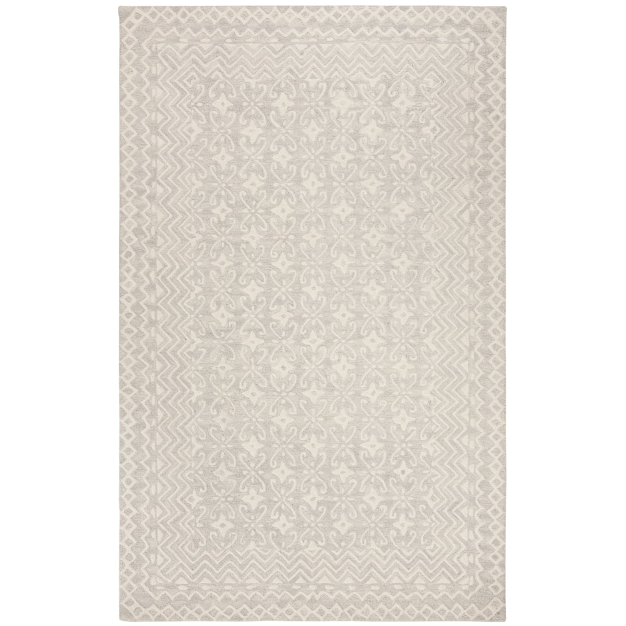 Blossom BLM114 Hand Tufted Accent Rug - Gray/Ivory - 2'x3' - Safavieh.