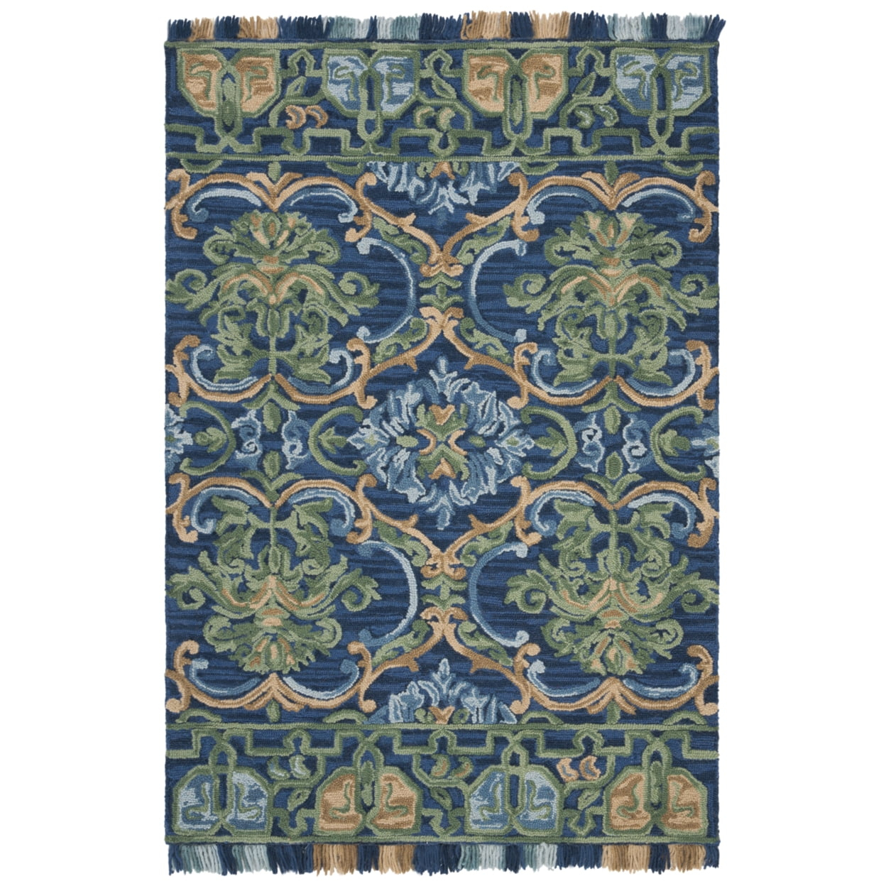 Safavieh BLOSSOM, NAVY / GREEN, 2'-3" X 4', Area Rug