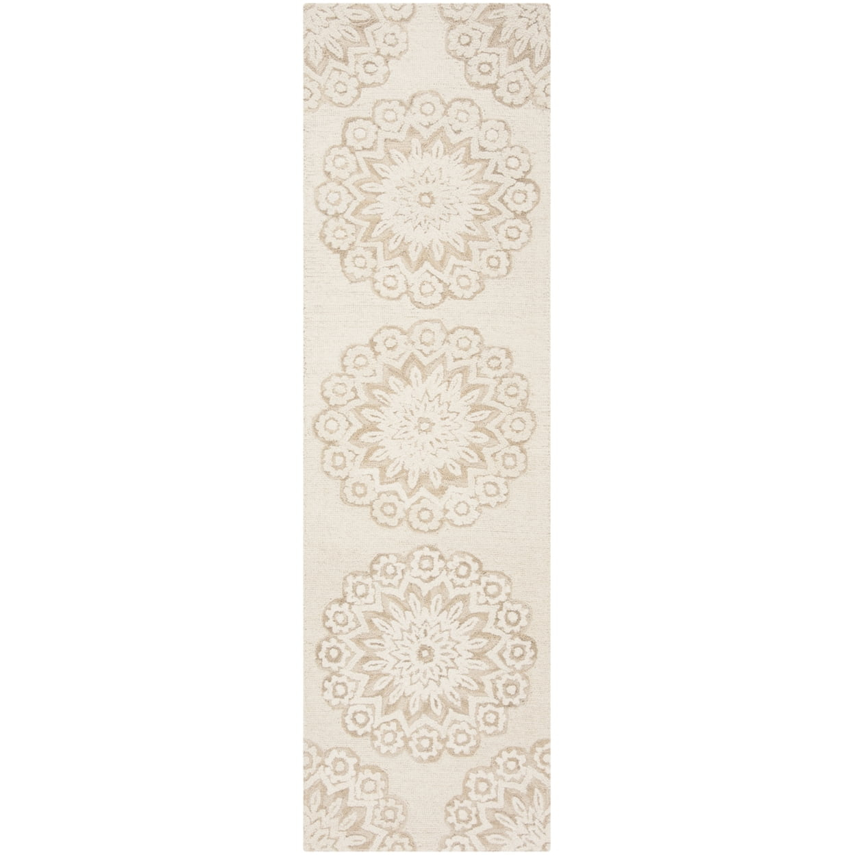 Blossom BLM108 Hand Tufted Indoor Runner Rug - Ivory/Beige - 2'3"x6' - Safavieh