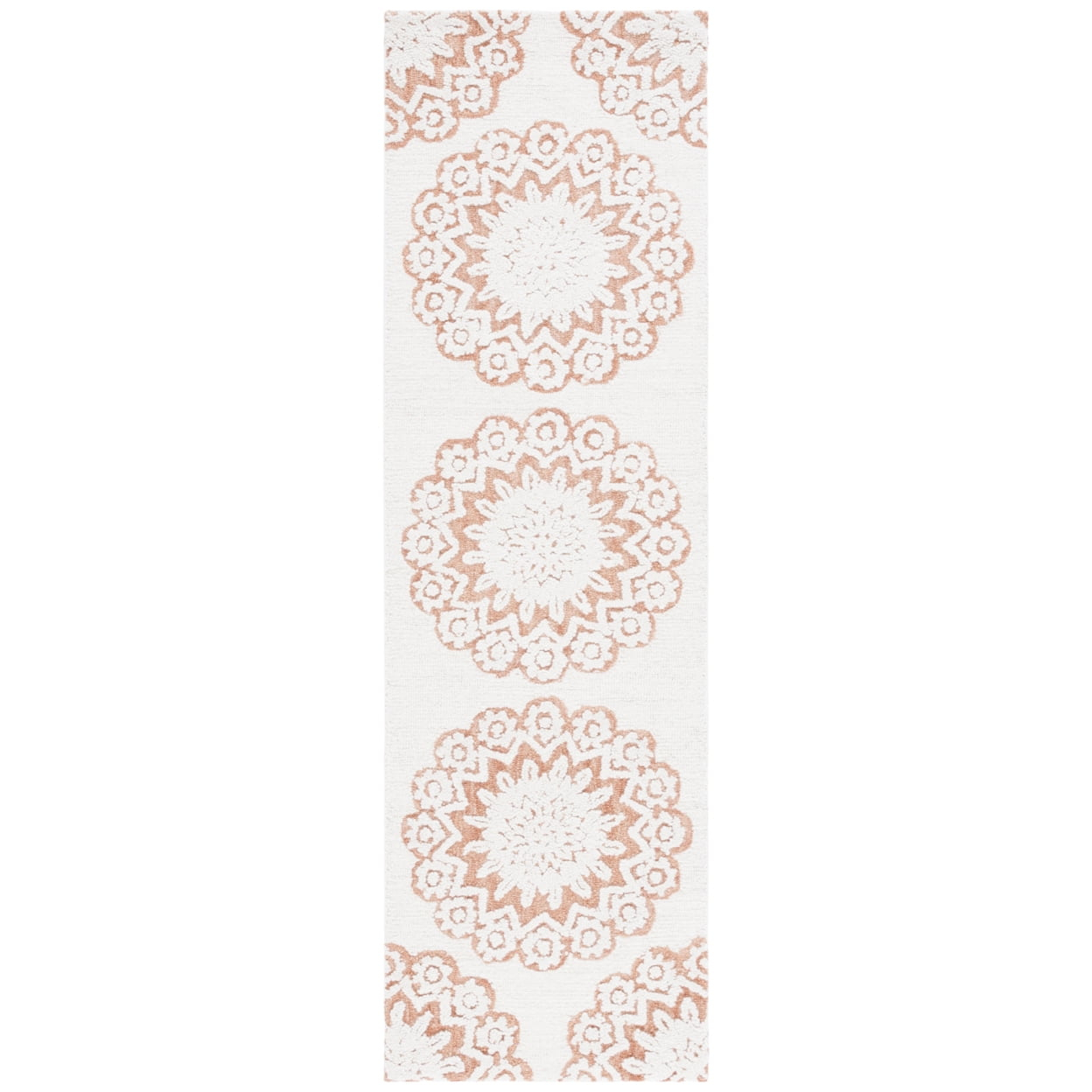 SAFAVIEH Blossom Brody Geometric Wool Runner Rug, Ivory/Beige, 2'3" x 8'