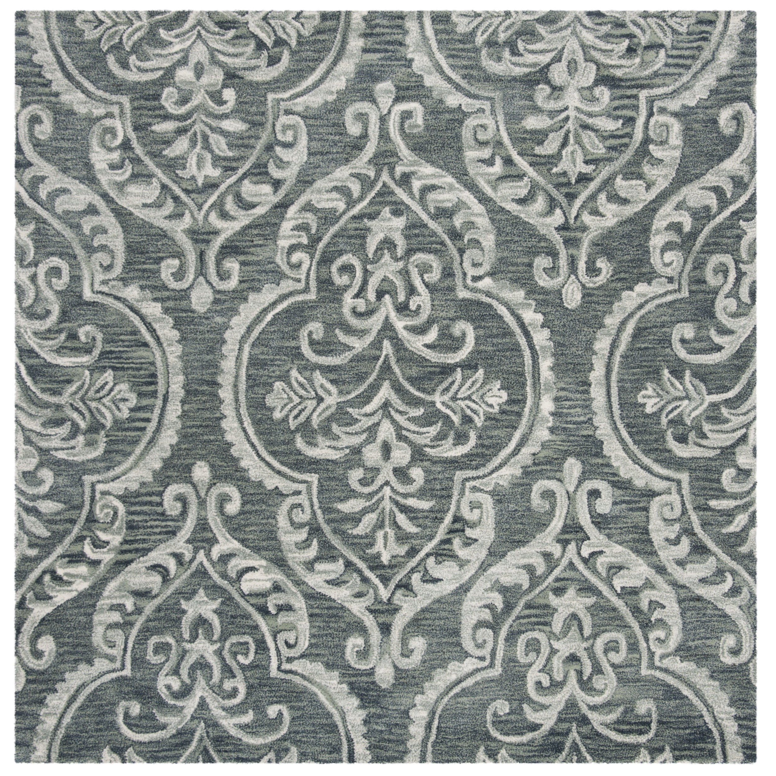 Safavieh  Handmade Blossom Texas Modern Floral Wool Rug 6'  x  6' 6' Square Indoor,Handmade Square