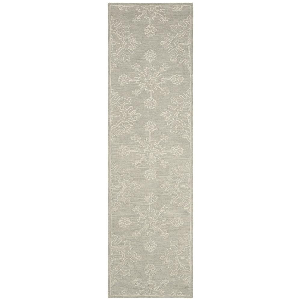 SAFAVIEH Blossom Emmerson Damask Snowflakes Wool Runner Rug, Light Beige, 2'3" x 8'