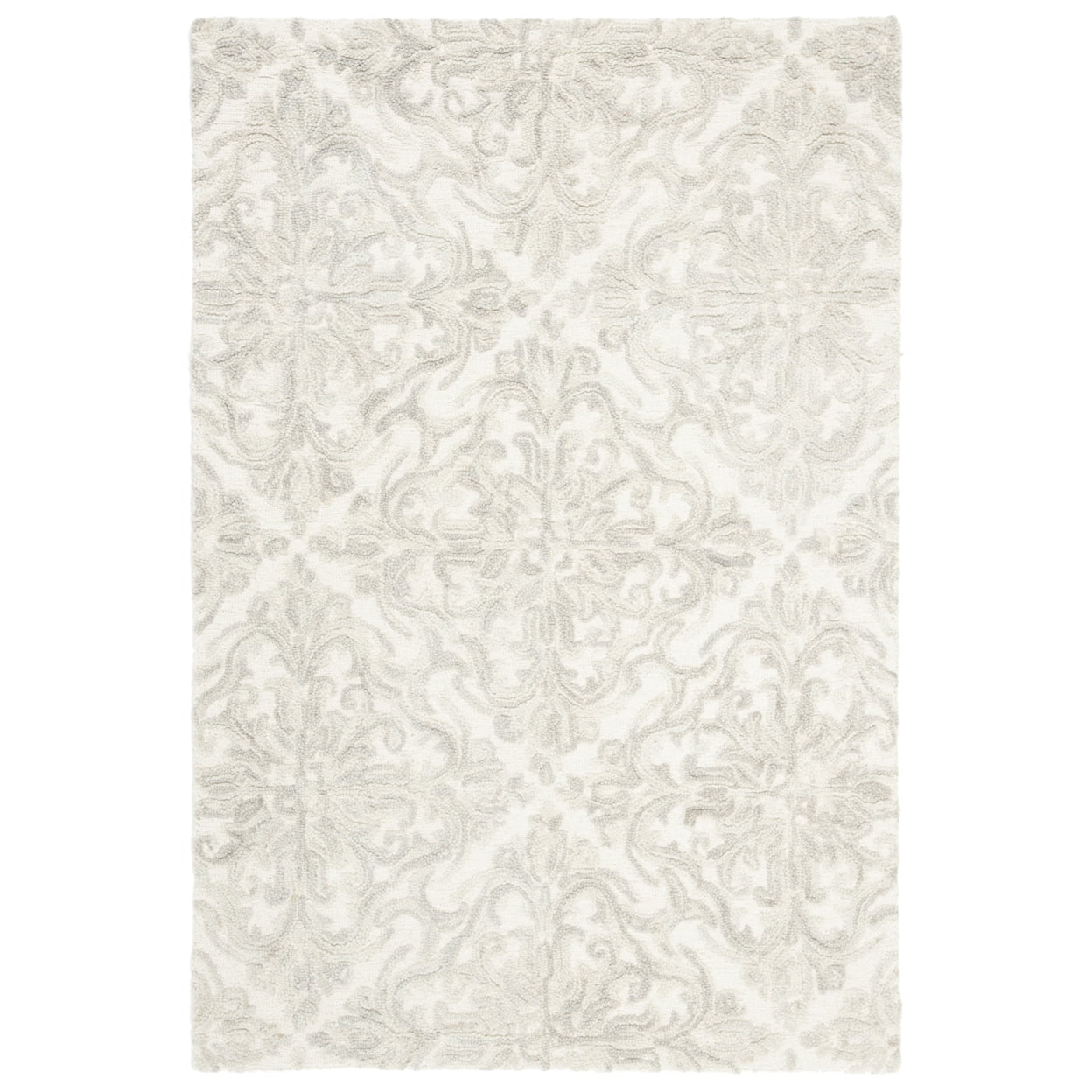 SAFAVIEH Blossom Githa Geometric Wool Area Rug, Ivory/Grey, 2' x 3'