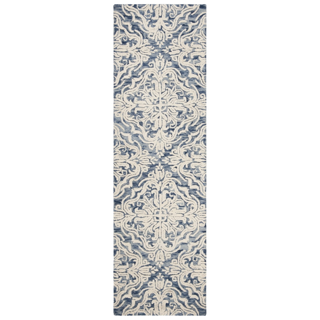 Blossom BLM103 Hand Tufted Runner Rug - Blue/Ivory - 2'3"x10' - Safavieh.