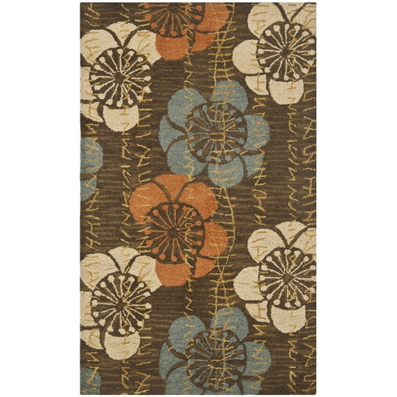 SAFAVIEH Blossom Heidi Floral Area Rug, Brown/Multi, 3' x 5'