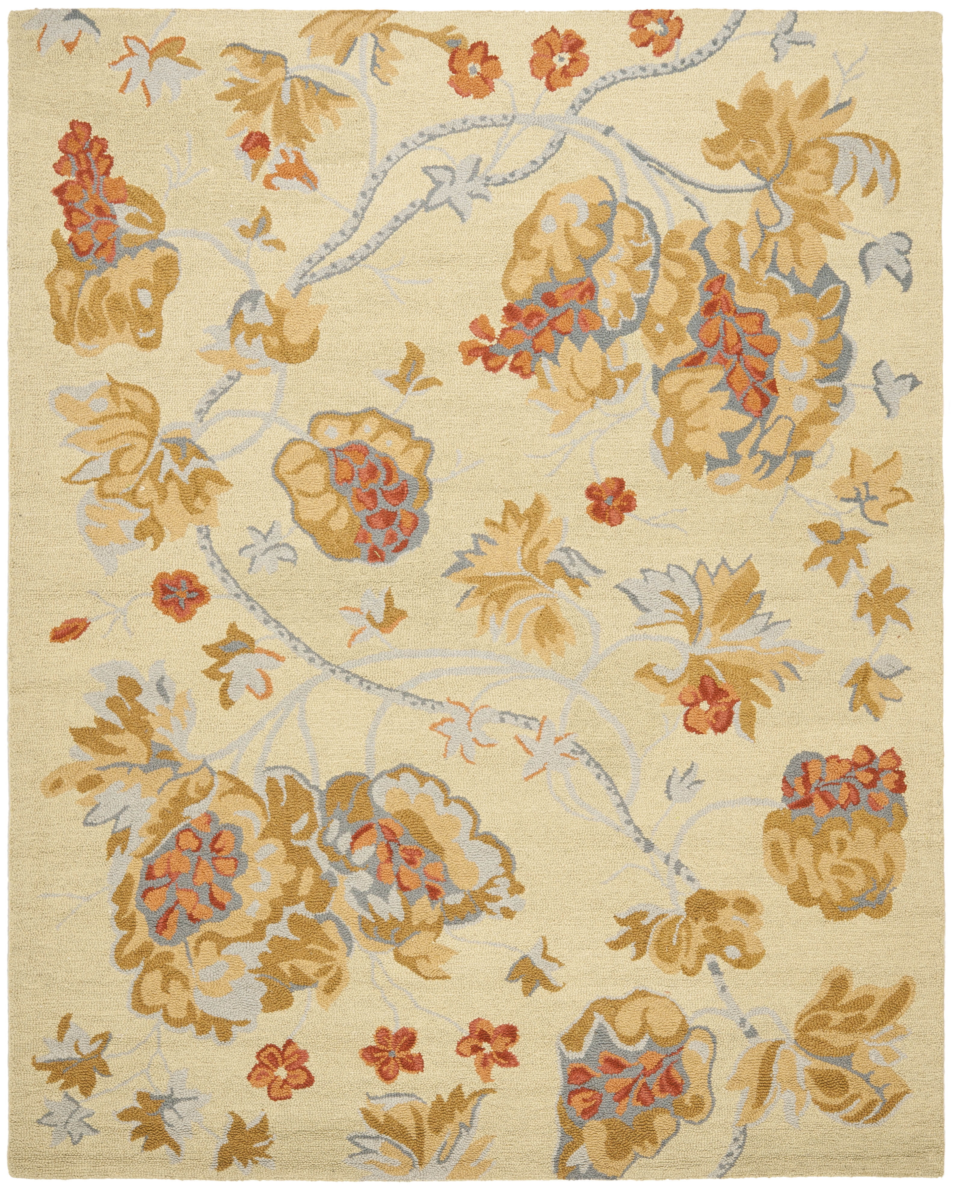 Blossom BLM922 Hand Hooked Area Rug - Beige/Multi - 8'x10' - Safavieh.