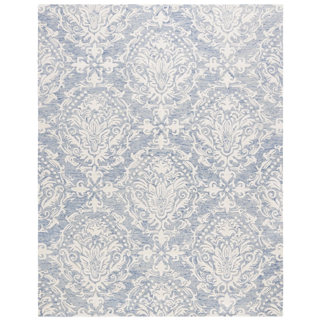 SAFAVIEH Blossom Kestrel Damask Area Rug, Blue/Ivory, 9' x 12'