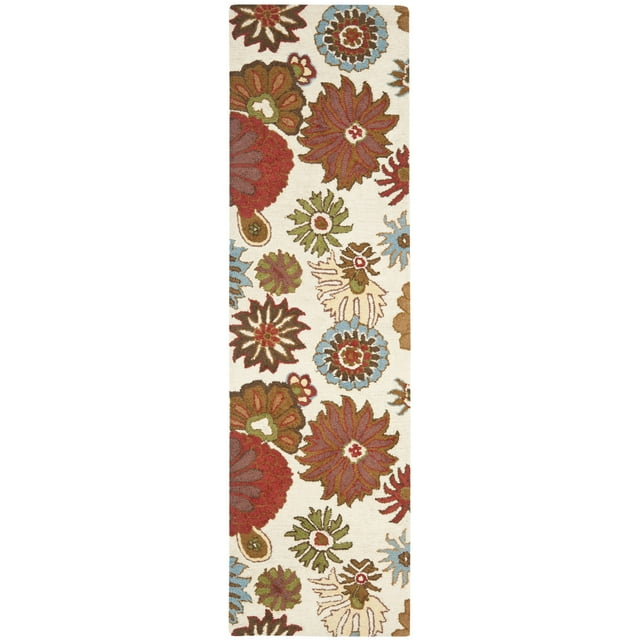 SAFAVIEH Blossom Mackenzie Floral Wool Area Rug, Ivory/Multi, 8' x 10'