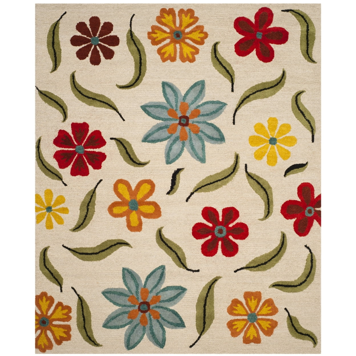 Blossom BLM678 Hand Hooked Accent Rug - Beige/Multi - 2'6"x4' - Safavieh.
