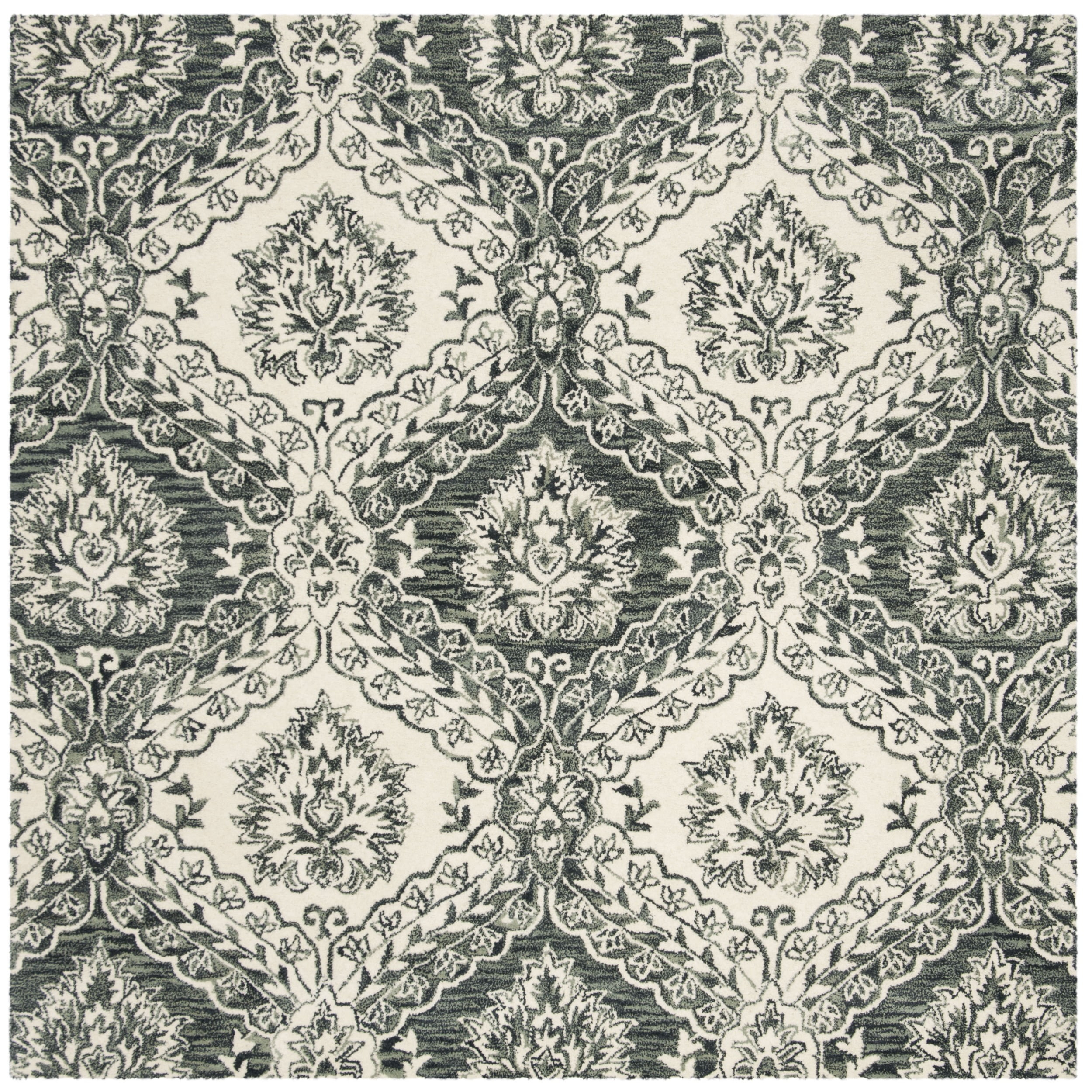 Blossom BLM601 Hand Tufted Area Rug - Blue/Ivory - 6'x6' - Safavieh.