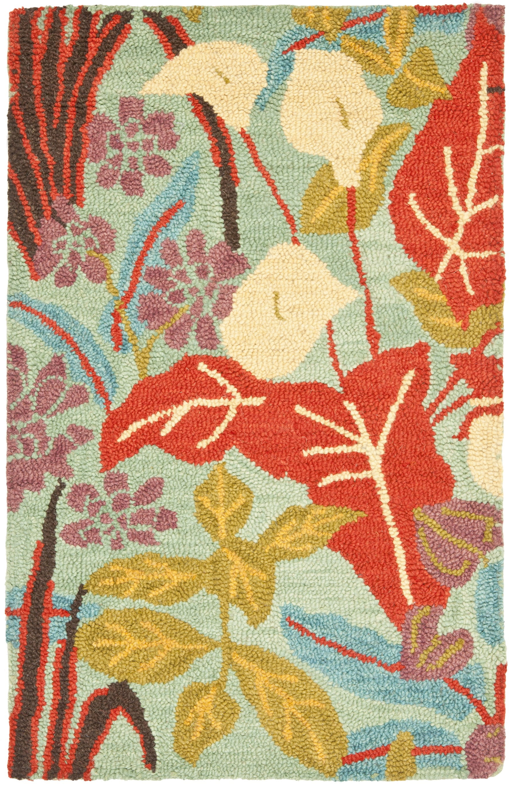 Blossom BLM674 Hand Hooked Accent Rug - Blue/Multi - 2'6"x4' - Safavieh.