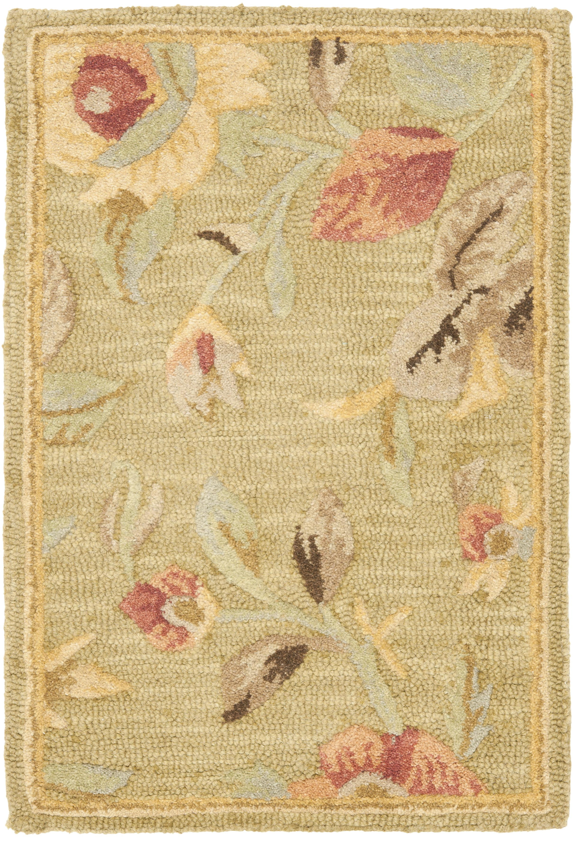 Blossom BLM785 Hand Hooked Accent Rug - Green/Multi - 2'x3' - Safavieh.