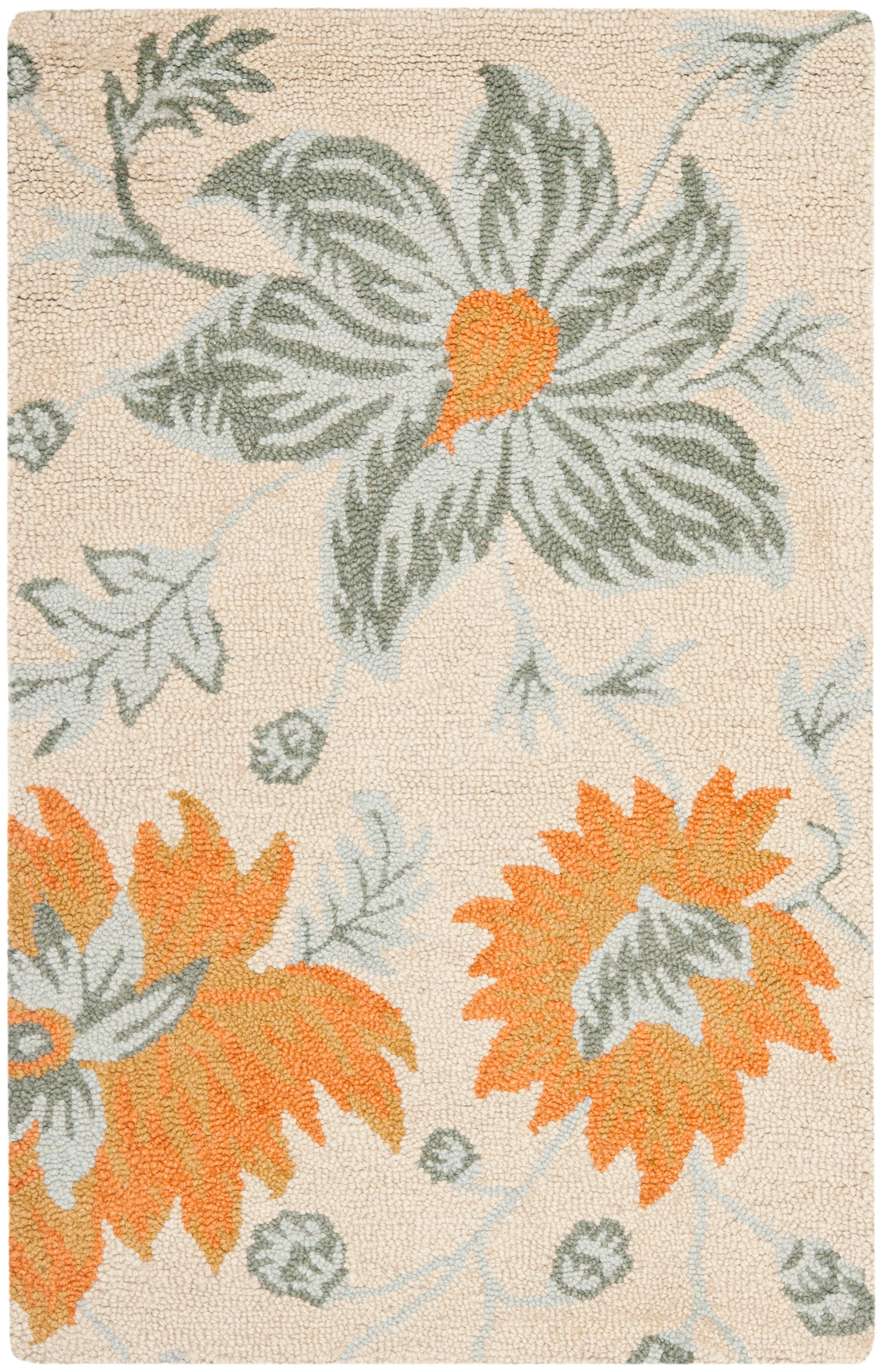 SAFAVIEH Blossom Rana Floral Flowers Wool Area Rug, Ivory/Multi, 2'6" x 4'