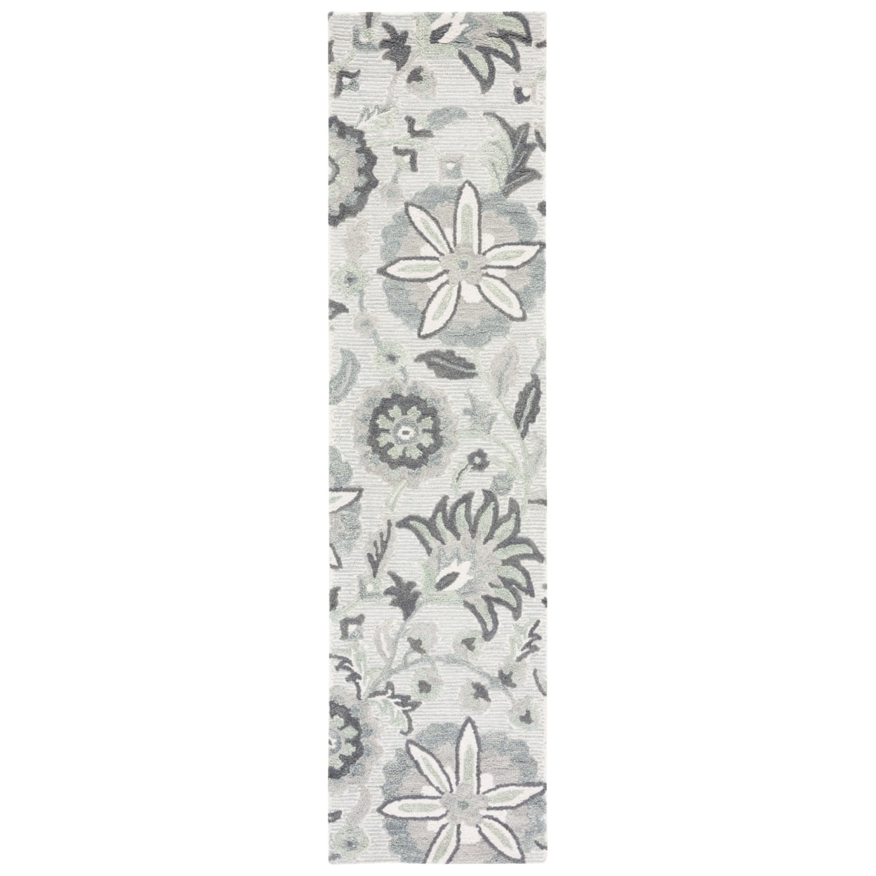 Blossom BLM175 Hand Tufted Runner Rug - Ivory/Blue - 2'3"x9' - Safavieh.