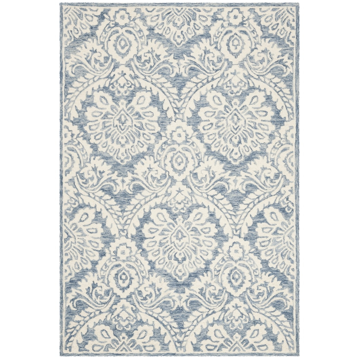 Blossom BLM106 Hand Tufted Indoor Accent Rug - Blue/Ivory - 2'x3' - Safavieh