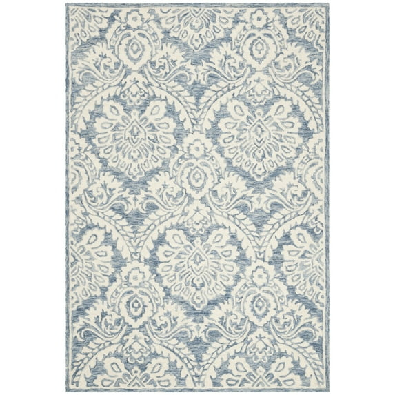 Blossom BLM106 Hand Tufted Indoor Accent Rug - Blue/Ivory - 2'x3' - Safavieh