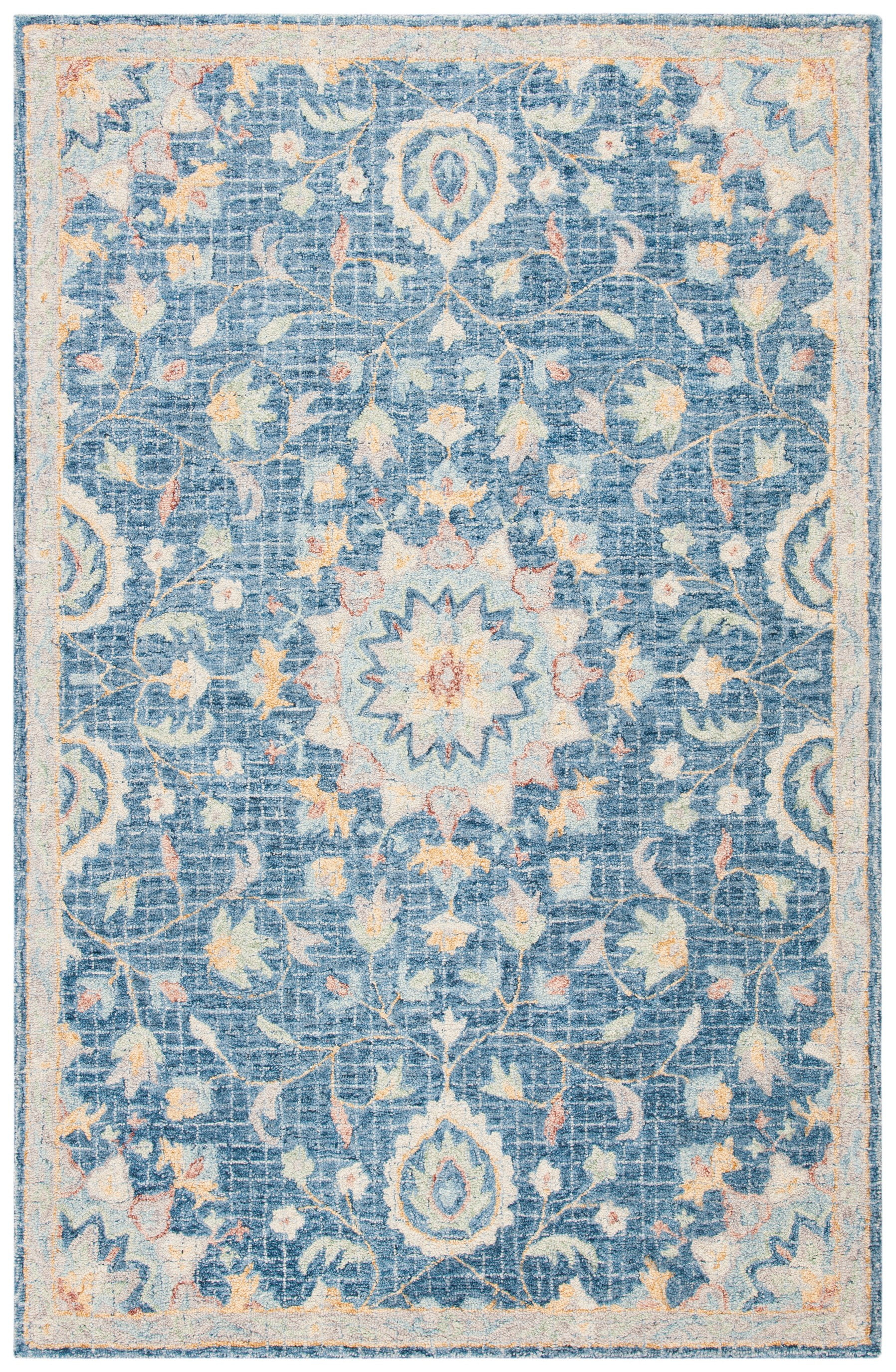 Blossom BLM813 Hand Tufted Area Rug - Navy/Multi - 8'x10' - Safavieh.