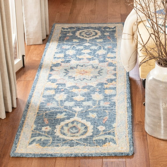 Blossom BLM813 Hand Tufted Runner Rug - Navy/Multi - 2'3"x8' - Safavieh.