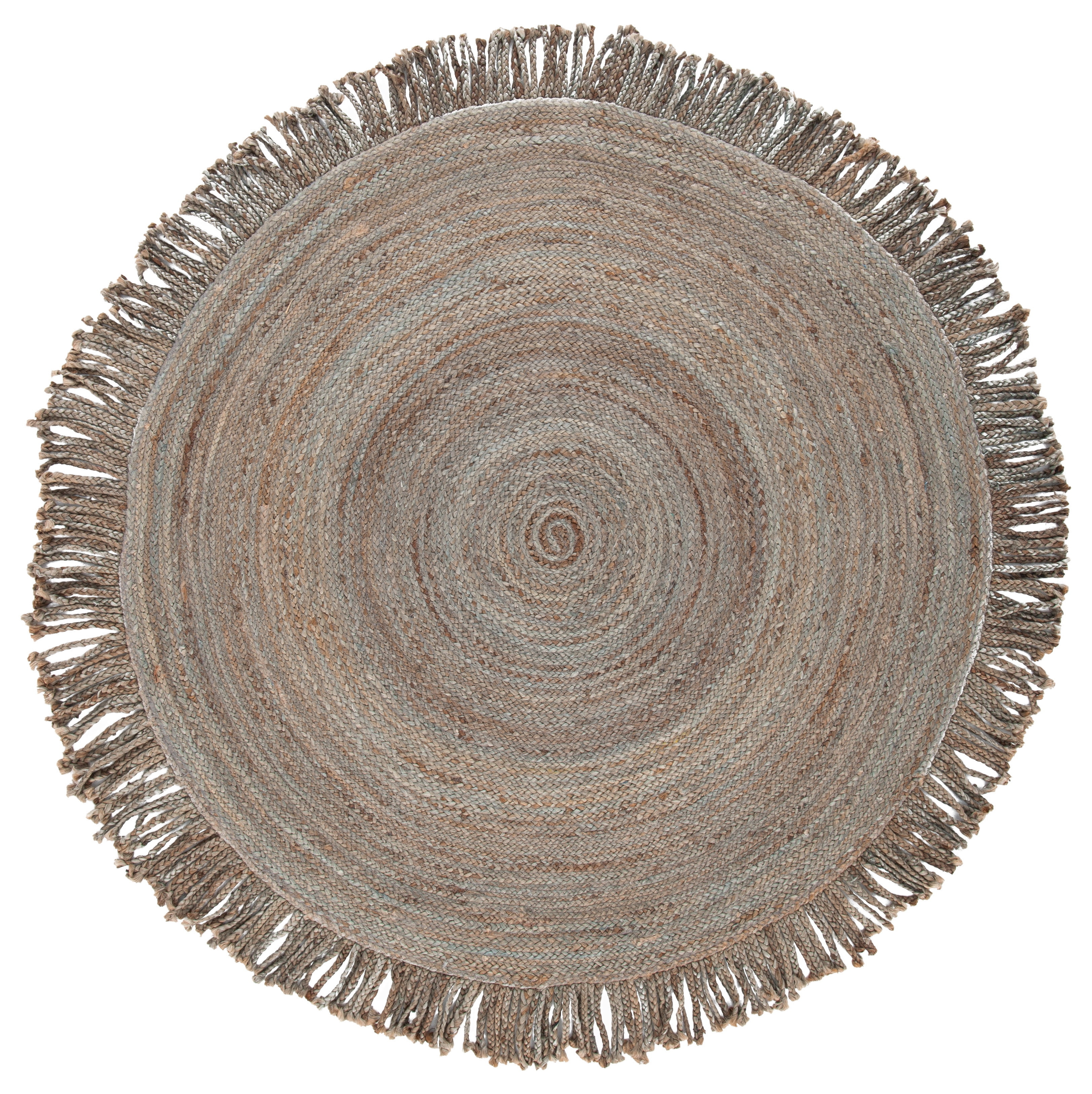 Braided BRD259 Hand Braided Area Rug - Grey - 4' round - Safavieh.
