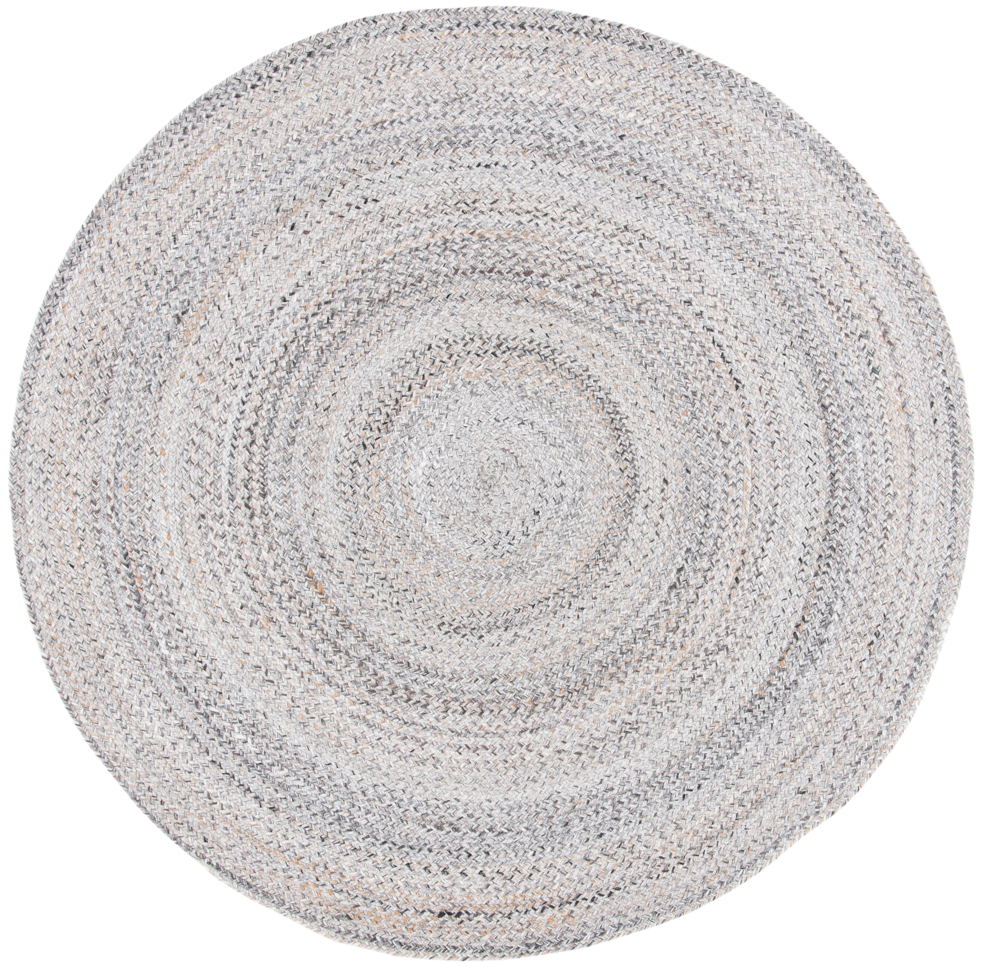 Braided BRD851 Hand Braided Area Rug - Grey - 3' round - Safavieh.