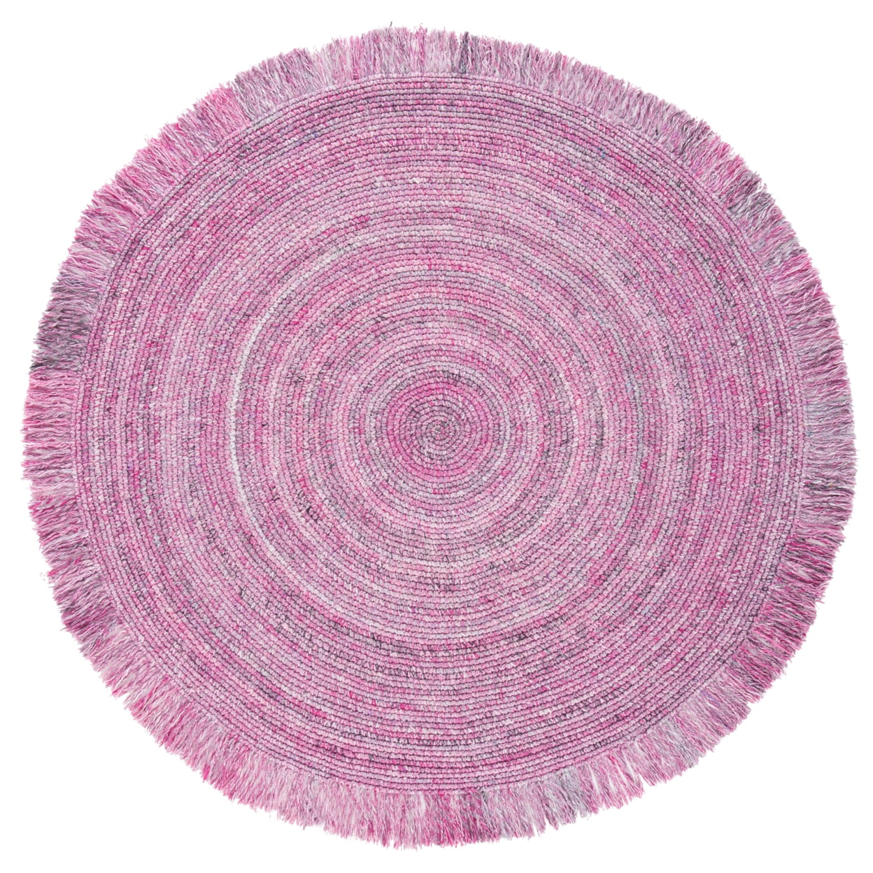 Braided BRD275 Hand Braided Area Rug - Pink/Ivory - 4' round - Safavieh.