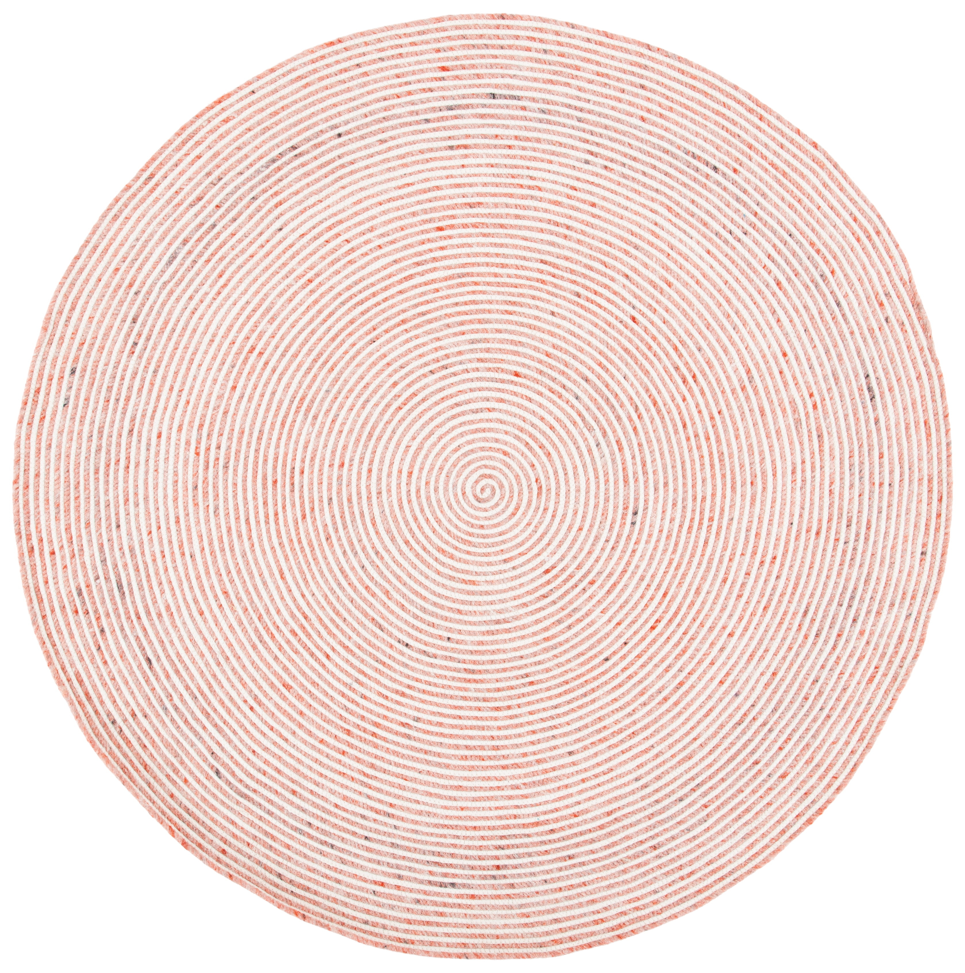Braided BRD905 Hand Woven Area Rug - Red/Ivory - 3' round - Safavieh.