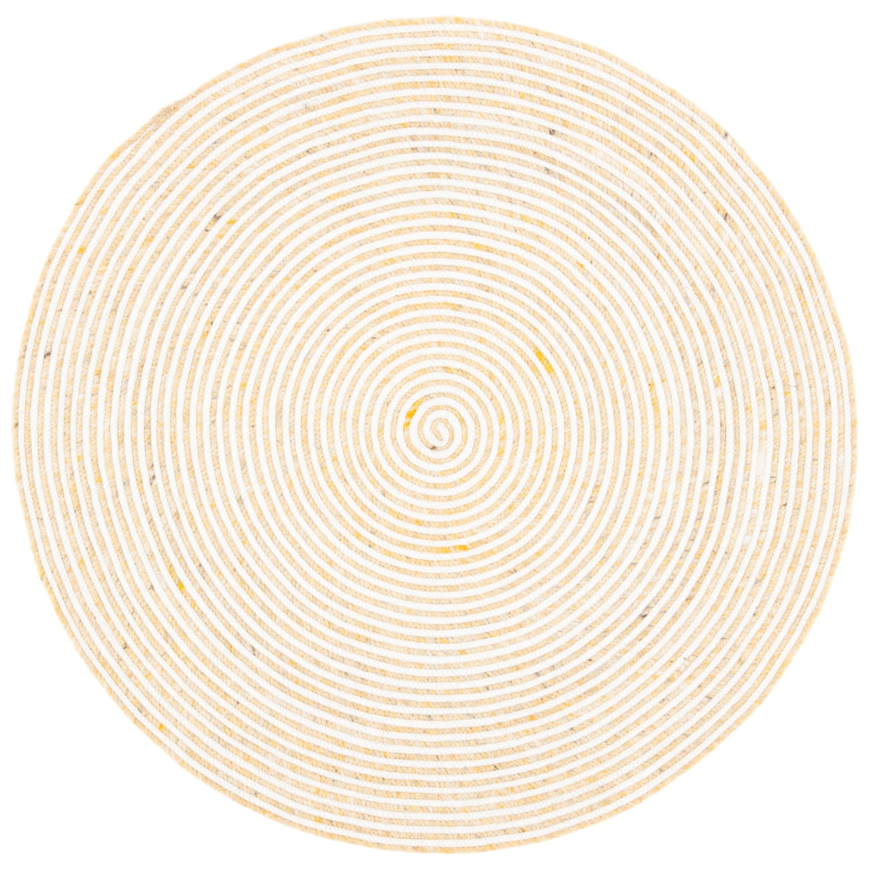 Braided BRD905 Hand Woven Area Rug - Gold/Ivory - 4' round - Safavieh.