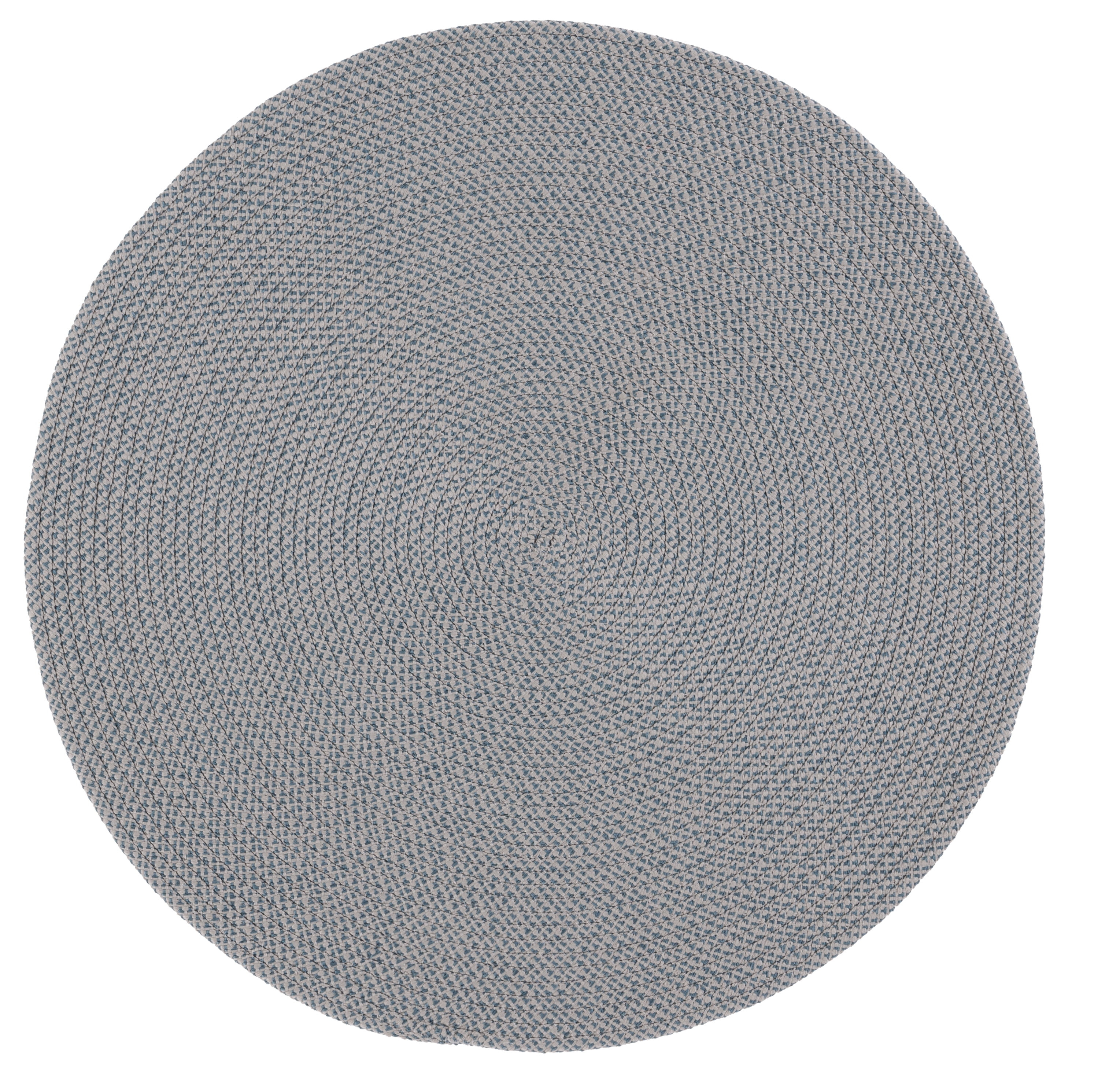 Braided BRD403 Hand Woven Area Rug - Grey/Blue - 3' round - Safavieh.