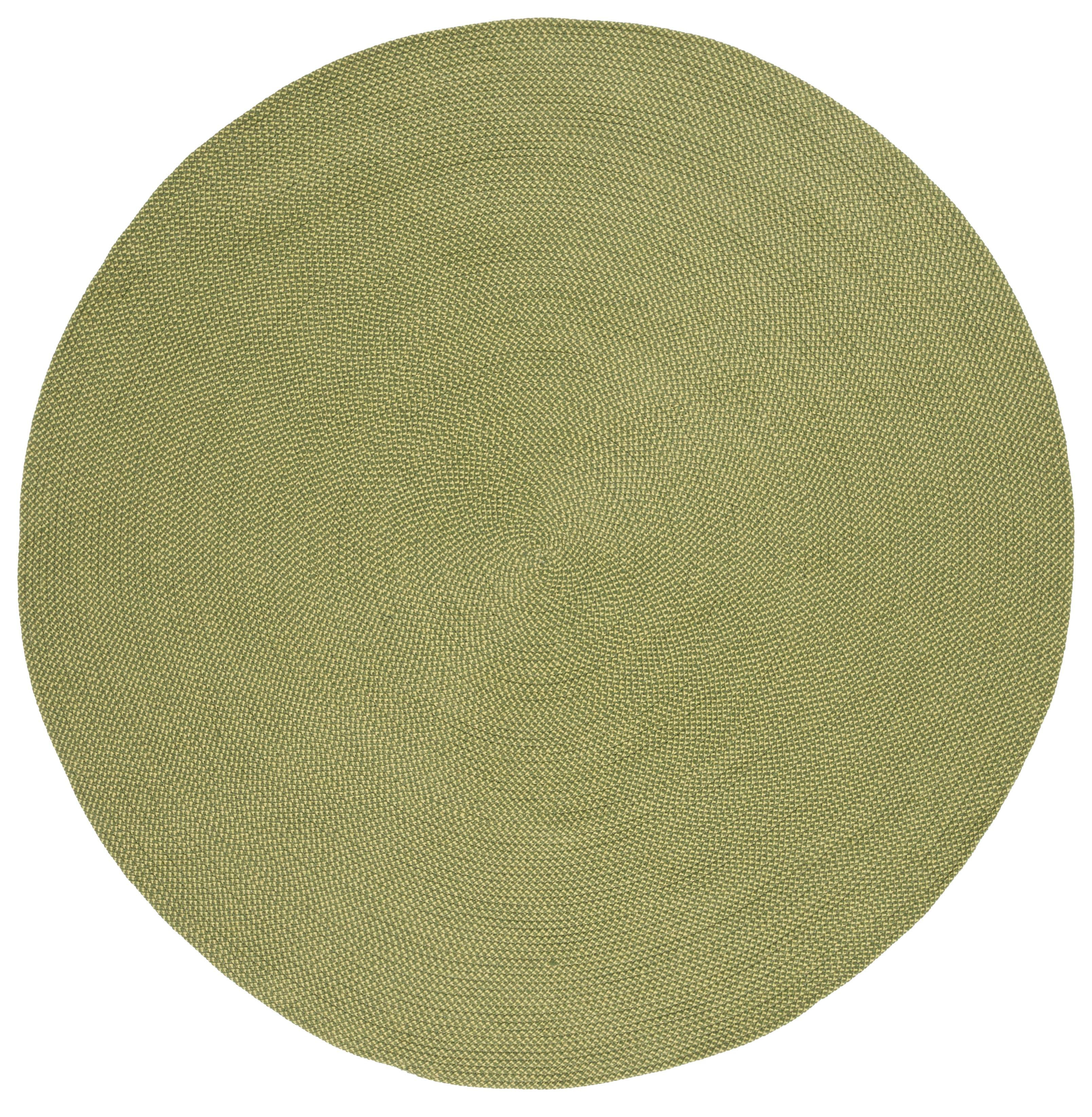 Braided BRD403 Hand Woven Area Rug - Olive/Green - 4' round - Safavieh.