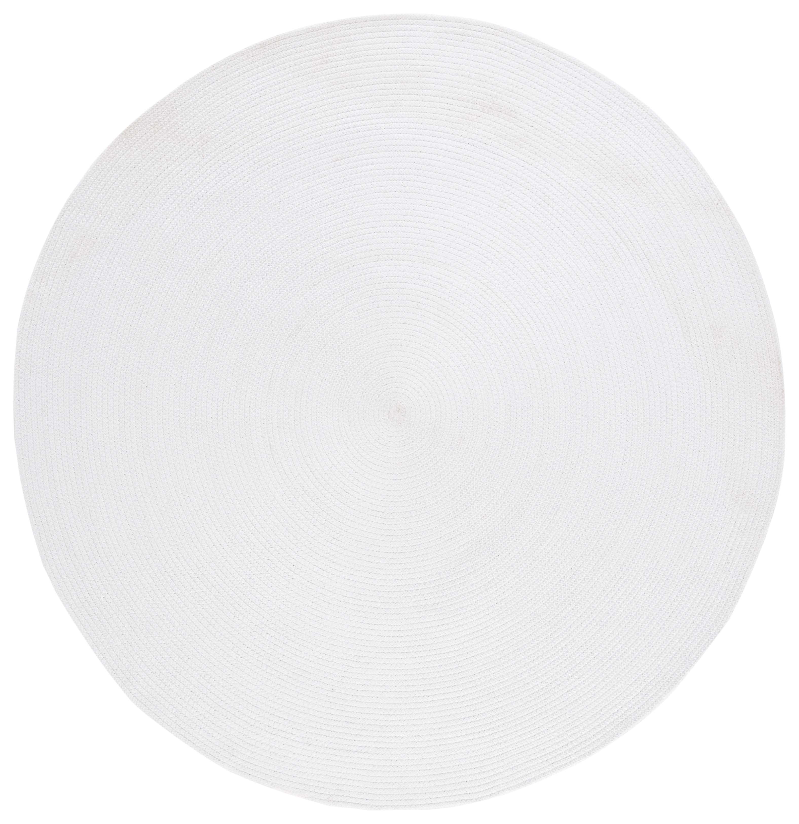 Braided BRD403 Hand Woven Area Rug - White - 4' round - Safavieh.